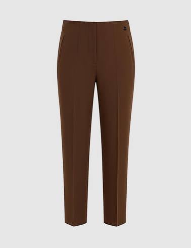 Kahverengi Carrot Fit Kumaş Pantolon