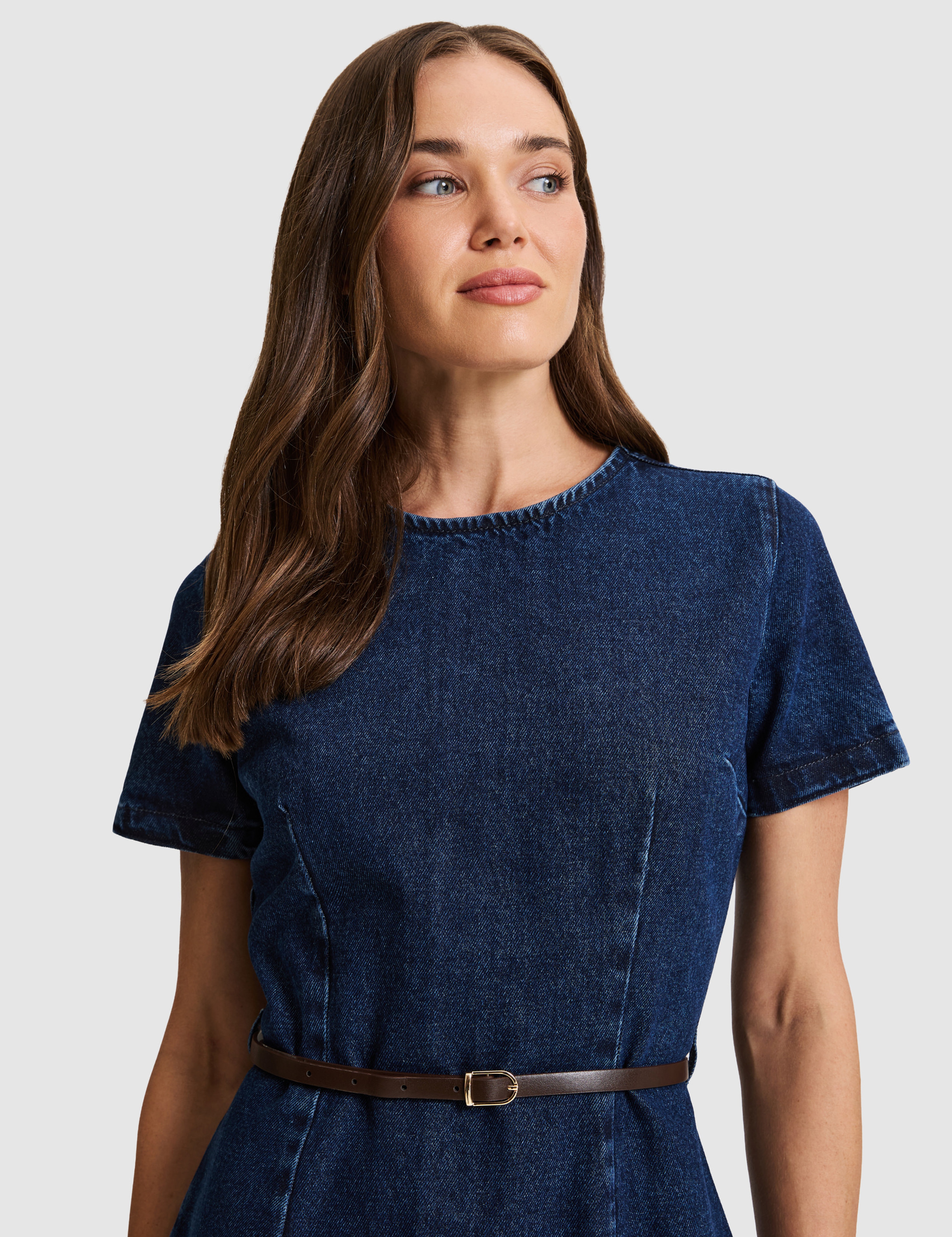Lacivert Slim Fit Jean Elbise - Image 3