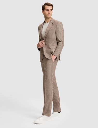 Açık Kahverengi Slim Fit Takım Elbise