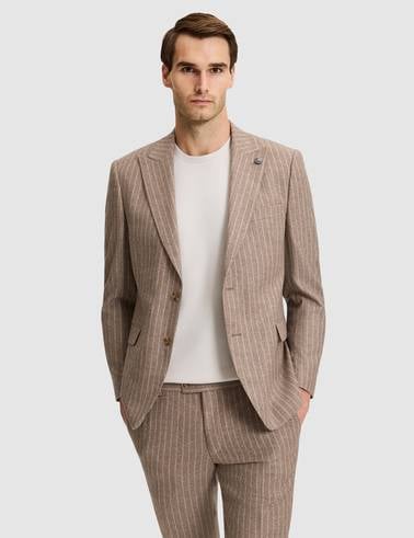 Açık Kahverengi Slim Fit Takım Elbise