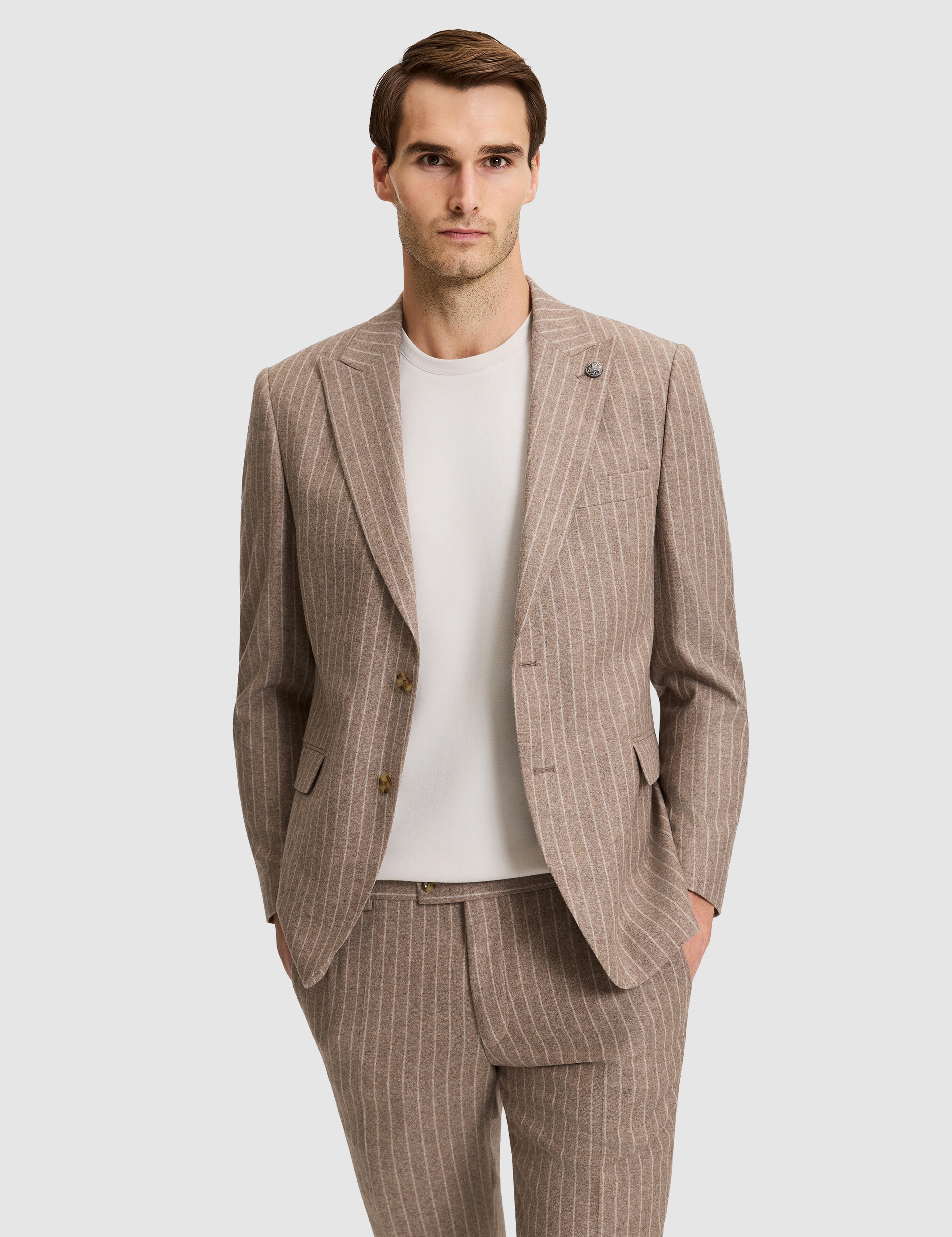 Açık Kahverengi Slim Fit Takım Elbise - Image 2
