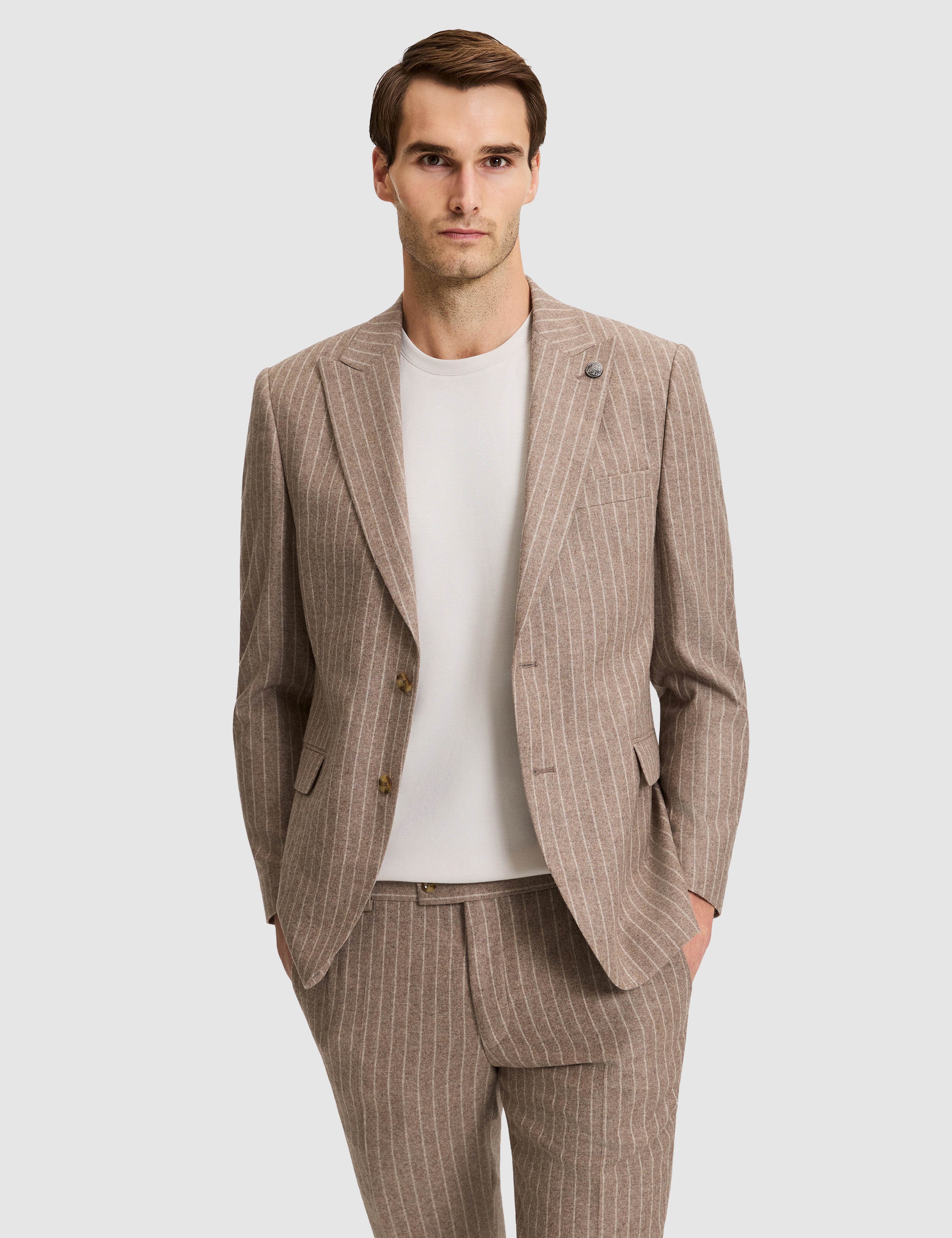 Açık Kahverengi Slim Fit Takım Elbise