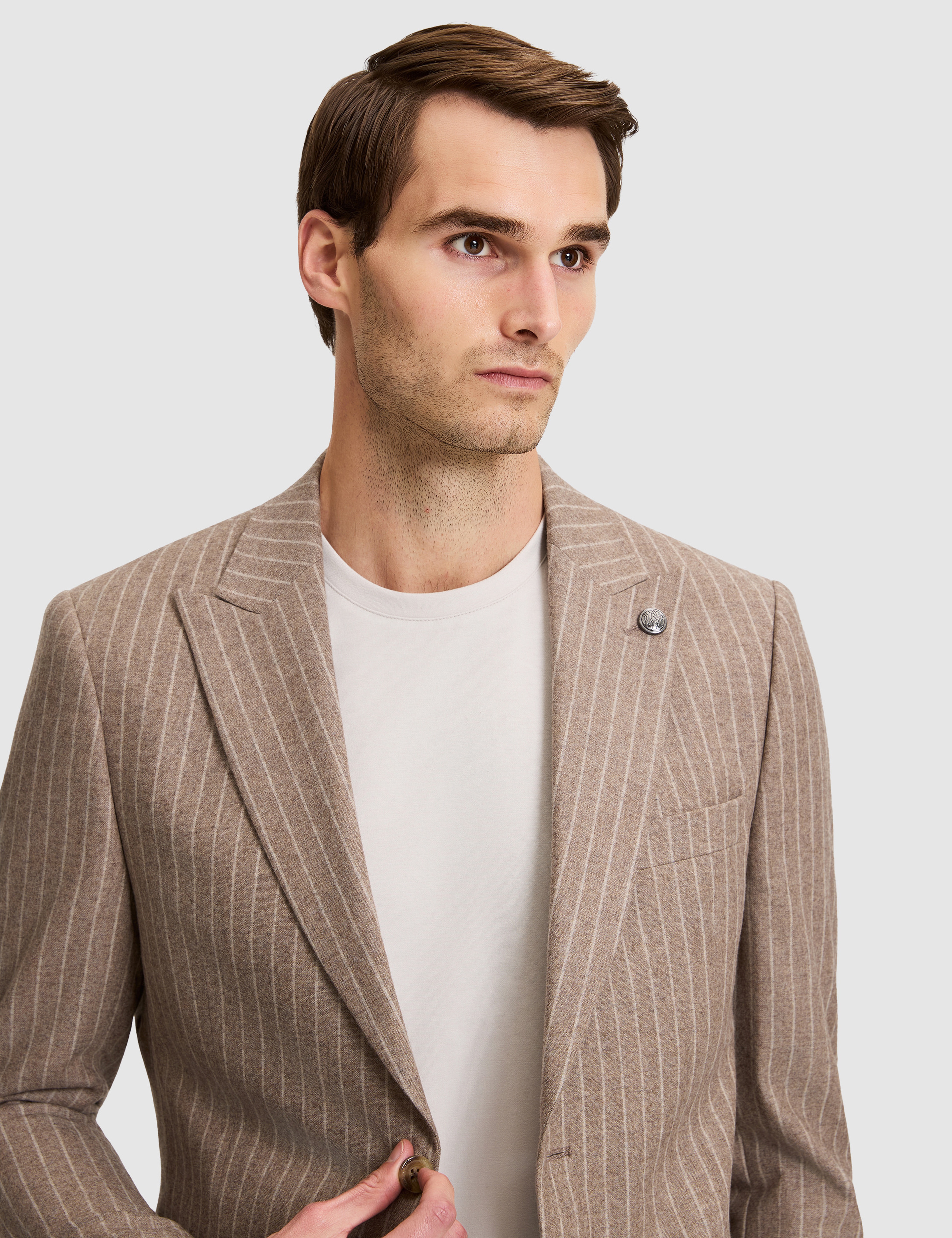 Açık Kahverengi Slim Fit Takım Elbise - Image 3