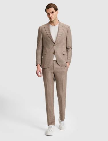 Açık Kahverengi Slim Fit Takım Elbise