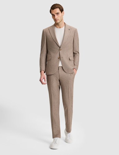 Açık Kahverengi Slim Fit Takım Elbise