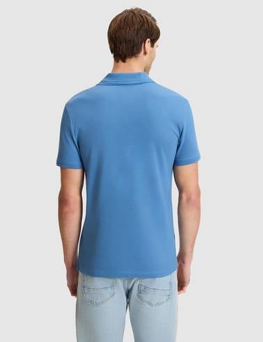 Koyu Mavi Slim Fit %100 Pamuk Kıvrılmaz Düğmeli Polo Yaka Basic Tişört