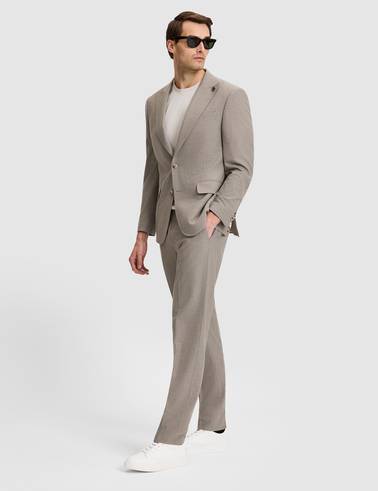 Bej Slim Fit Takım Elbise
