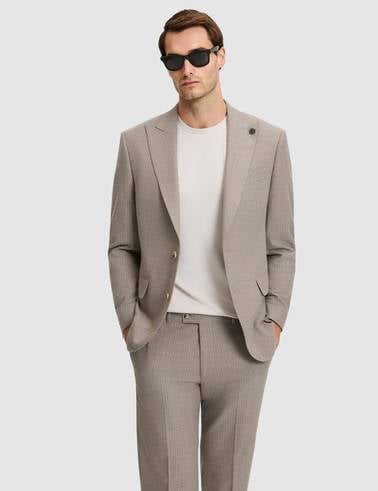 Bej Slim Fit Takım Elbise