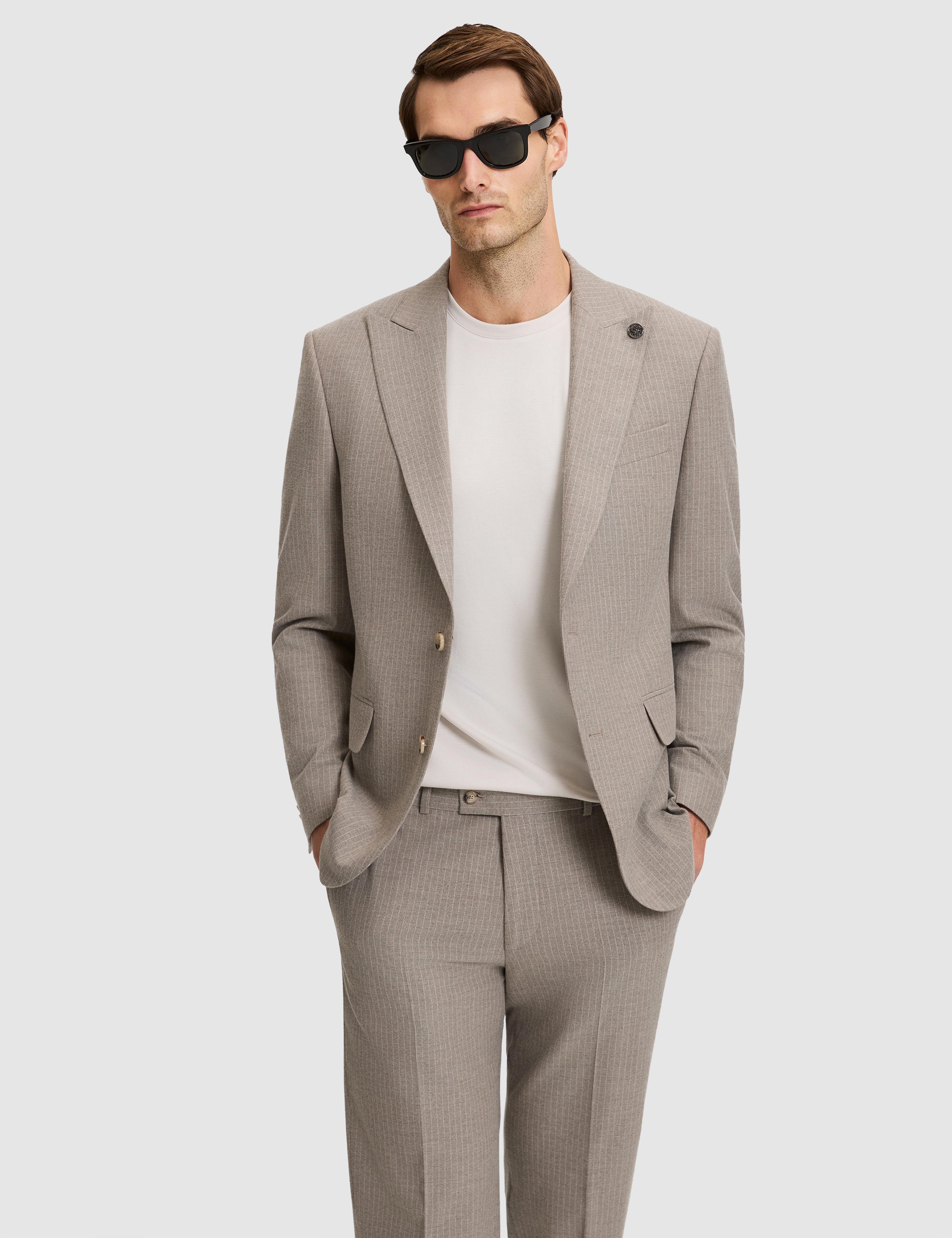Bej Slim Fit Takım Elbise - Image 2