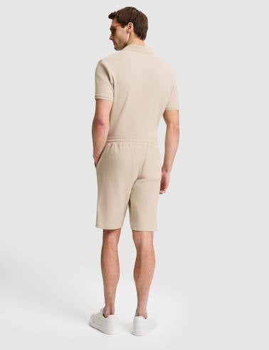 Koyu Bej Comfort Fit Örme Şort