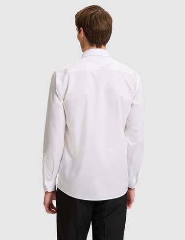 Beyaz Slim Fit Uzun Kollu Basic Gömlek