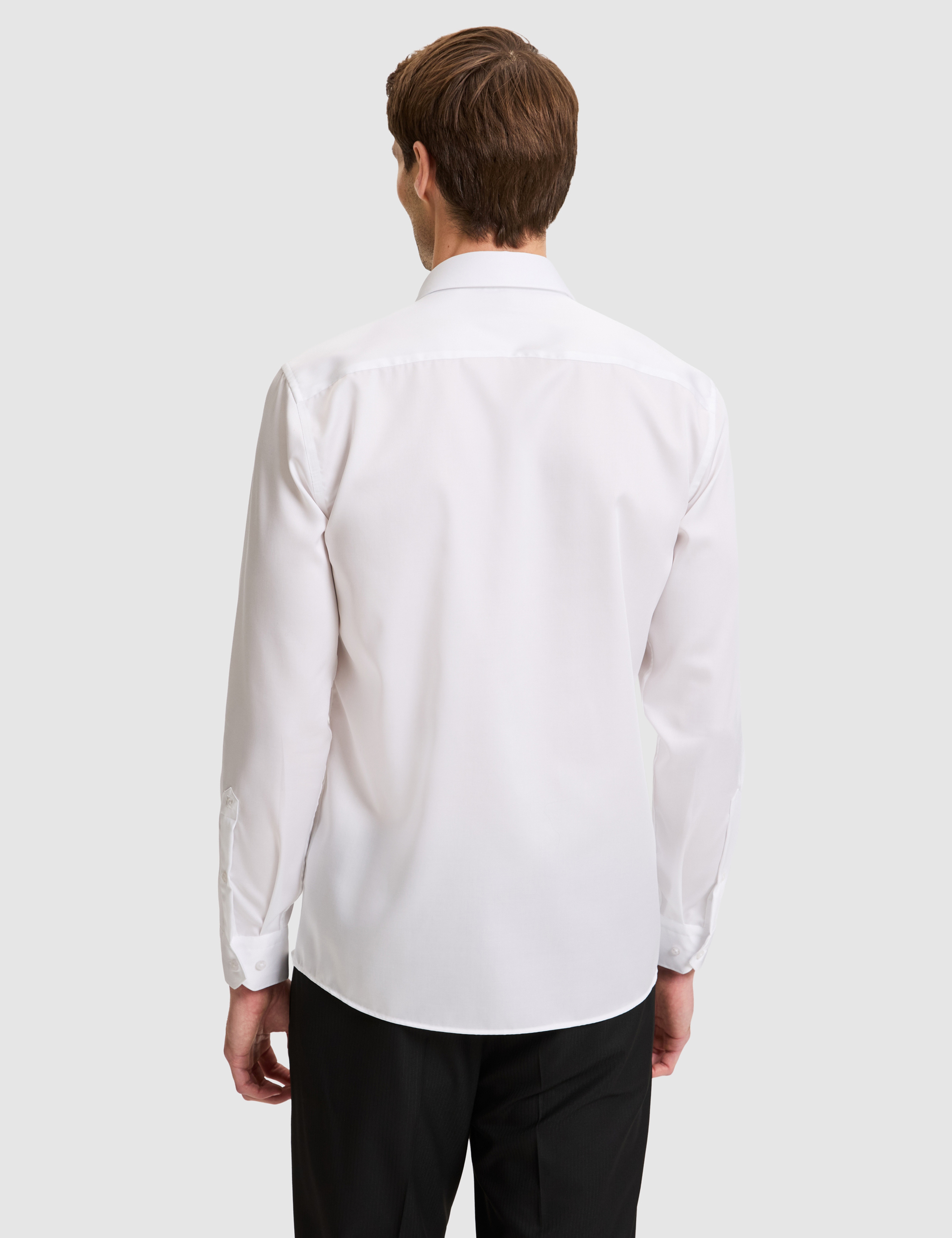 Beyaz Slim Fit Uzun Kollu Basic Gömlek