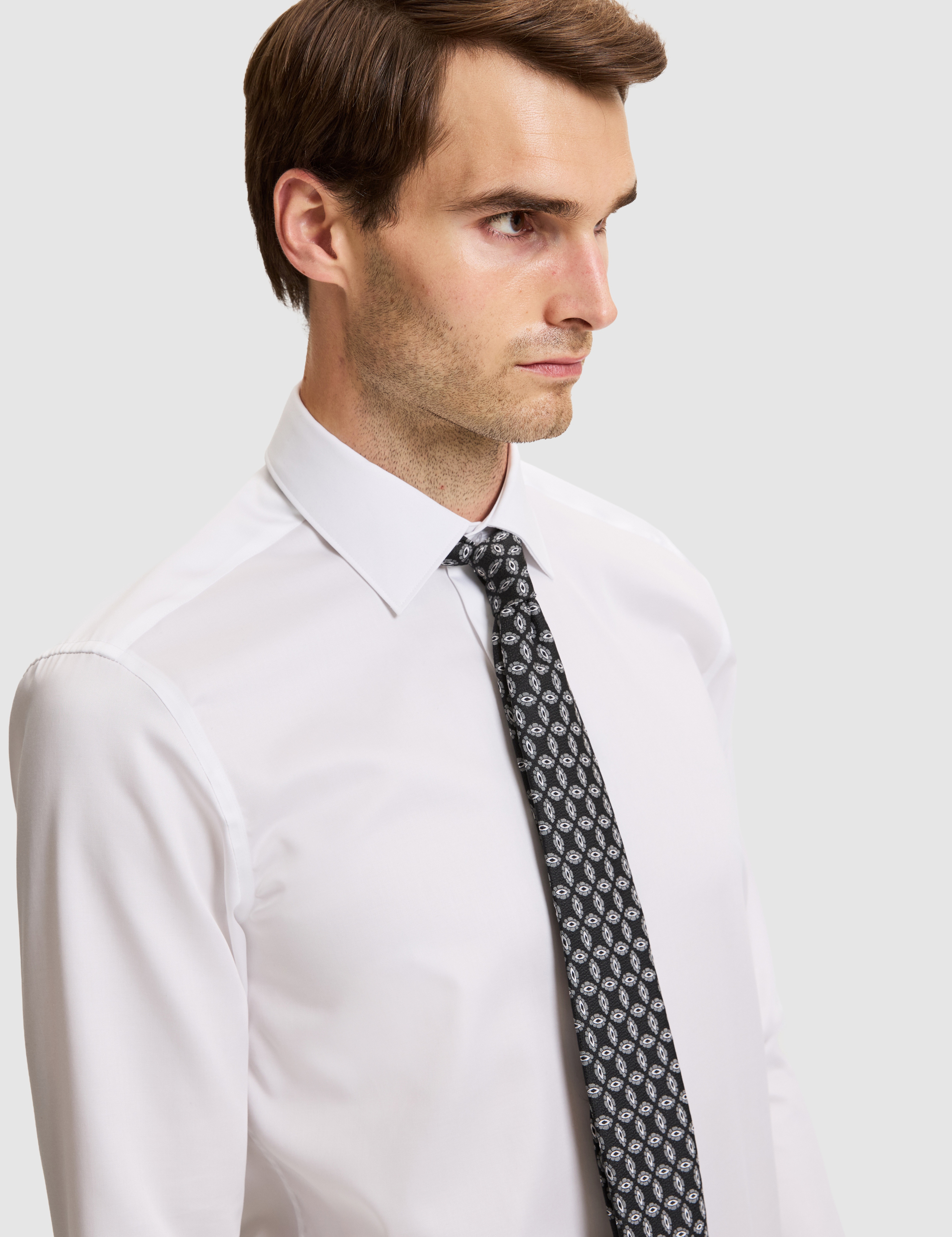 Beyaz Slim Fit Uzun Kollu Basic Gömlek - Image 2