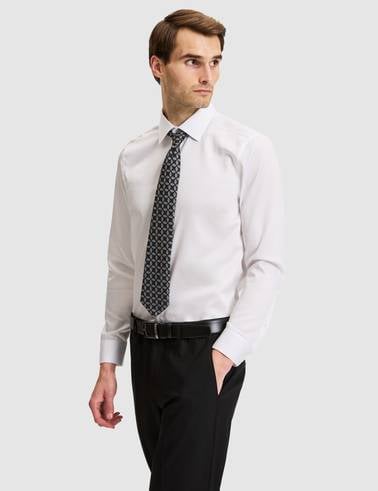 Beyaz Slim Fit Uzun Kollu Basic Gömlek