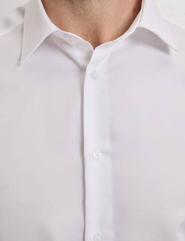 Beyaz Slim Fit Uzun Kollu Basic Gömlek