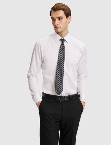 Beyaz Slim Fit Uzun Kollu Basic Gömlek