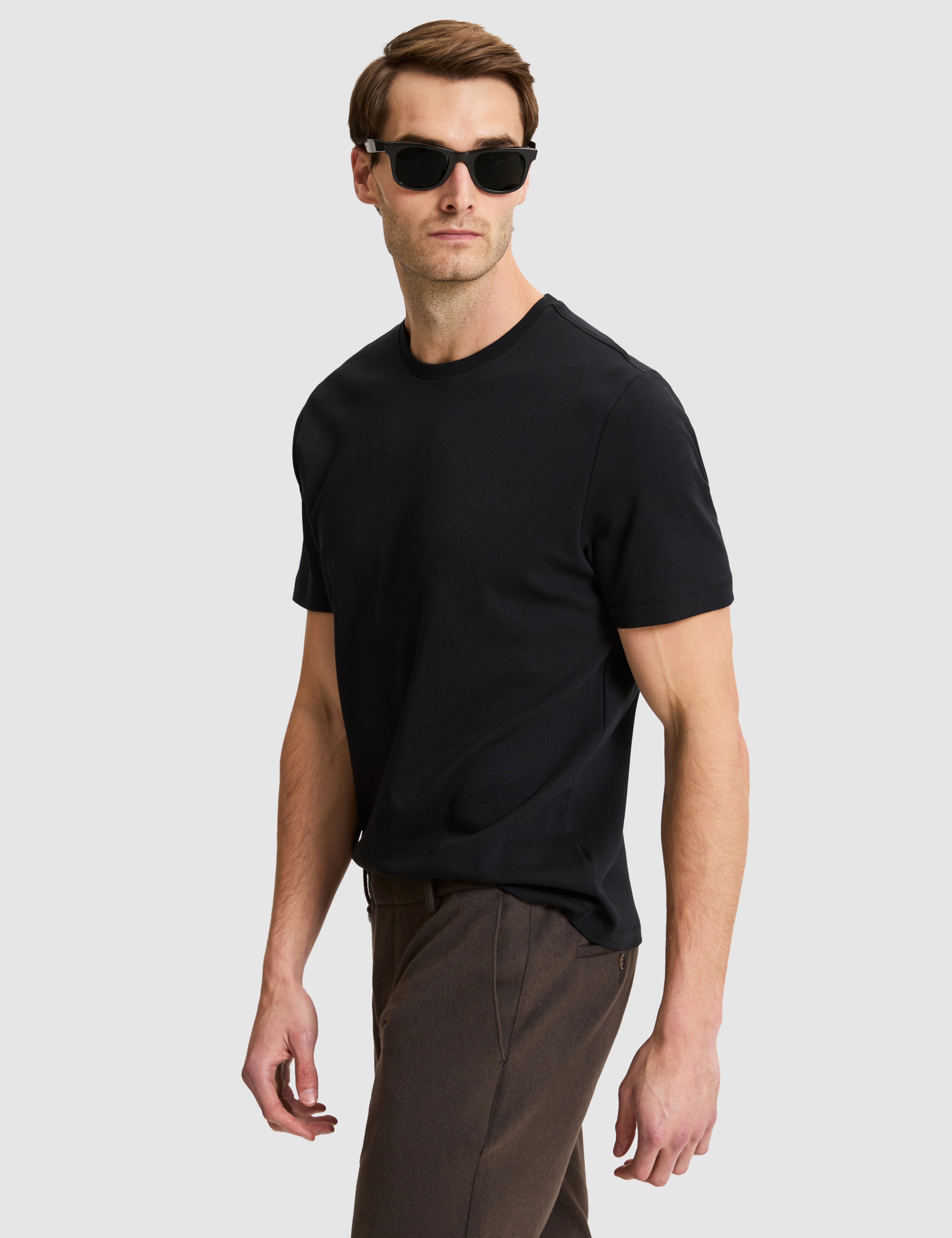 Siyah Regular Fit Basic Tişört - Image 4