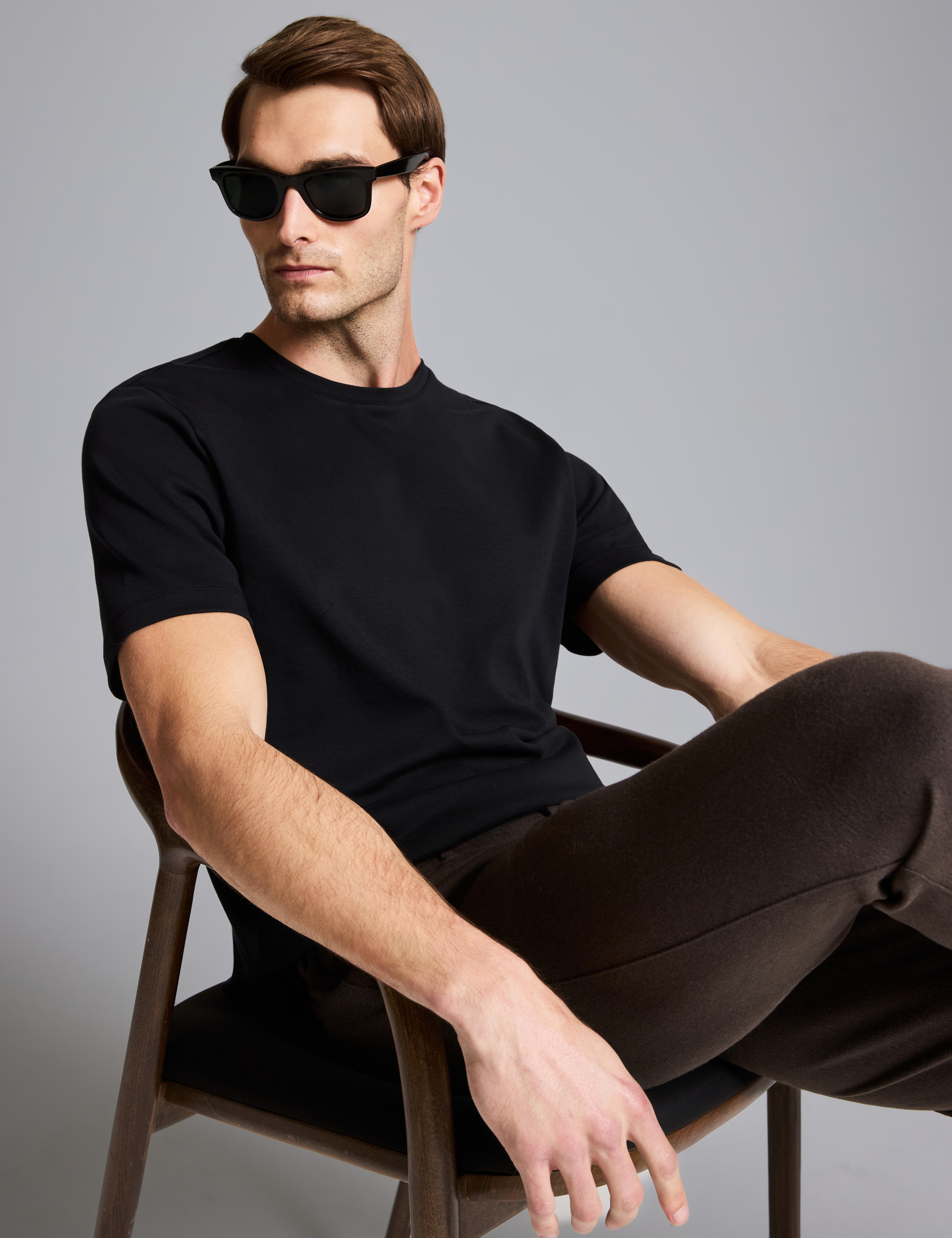 Siyah Regular Fit Basic Tişört - Image 1