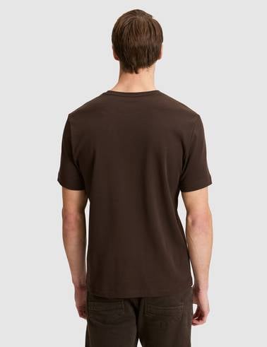Koyu Kahverengi Regular Fit Basic Tişört
