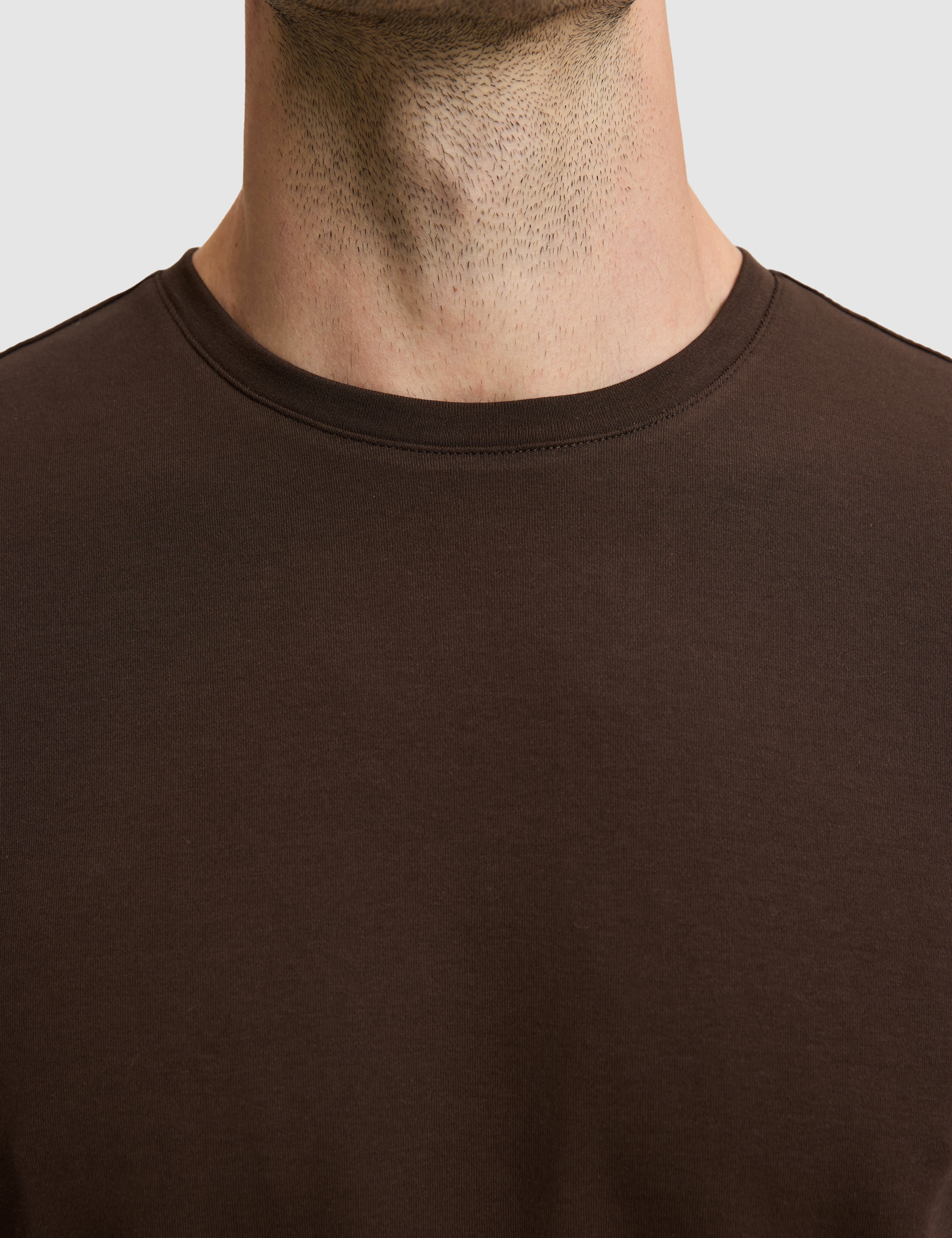 Koyu Kahverengi Regular Fit Basic Tişört - Image 6