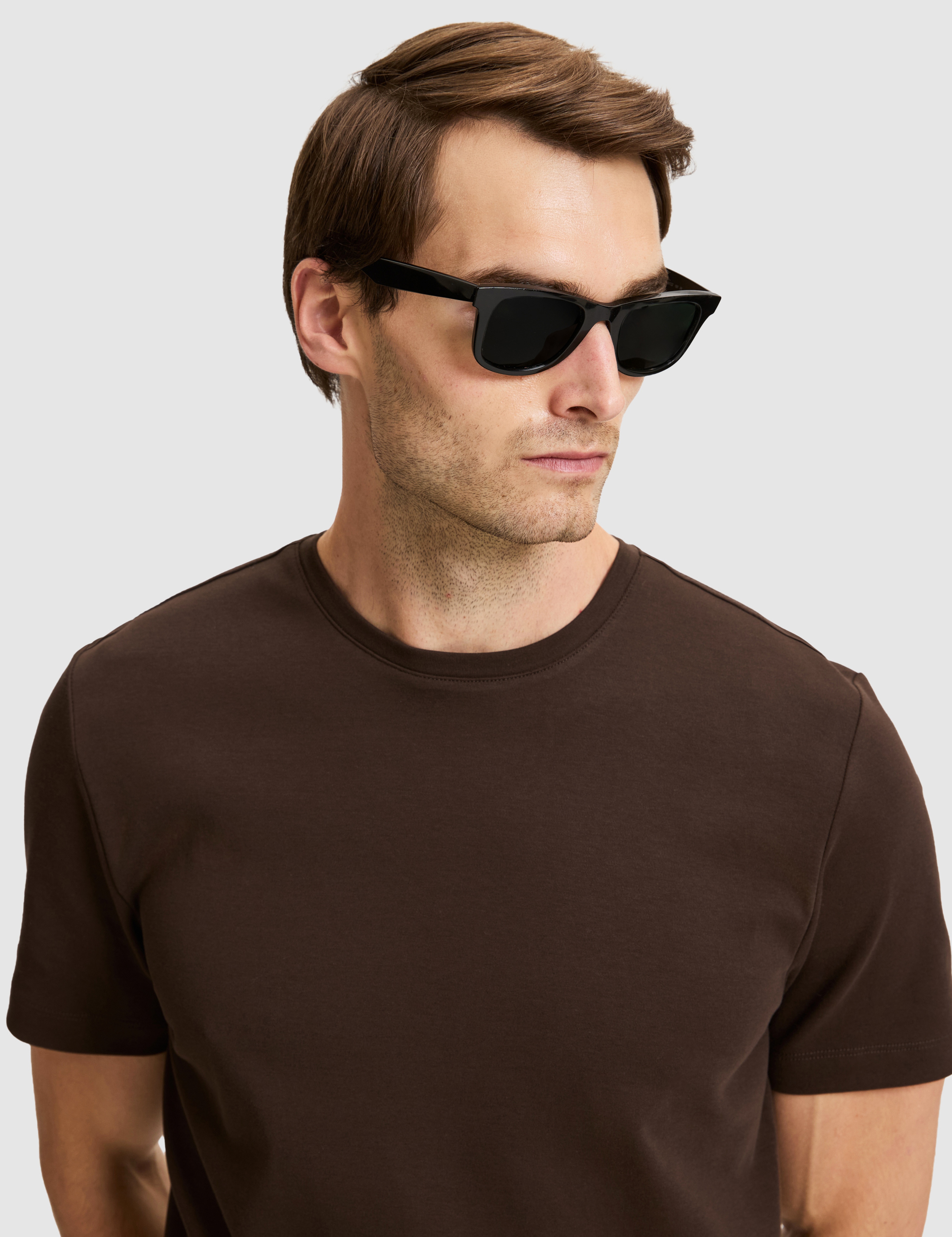 Koyu Kahverengi Regular Fit Basic Tişört