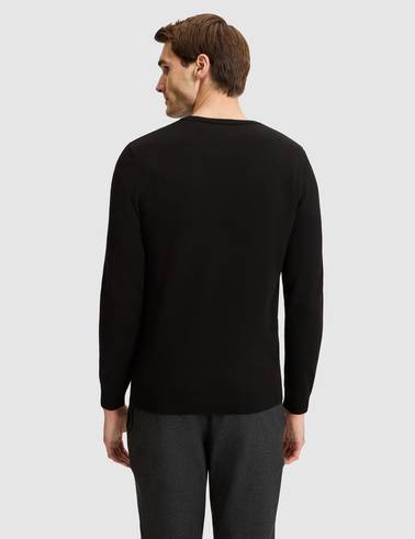 Siyah Slim Fit Basic Kazak