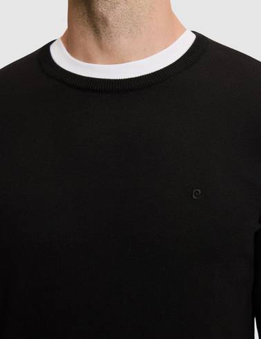 Siyah Slim Fit Basic Kazak