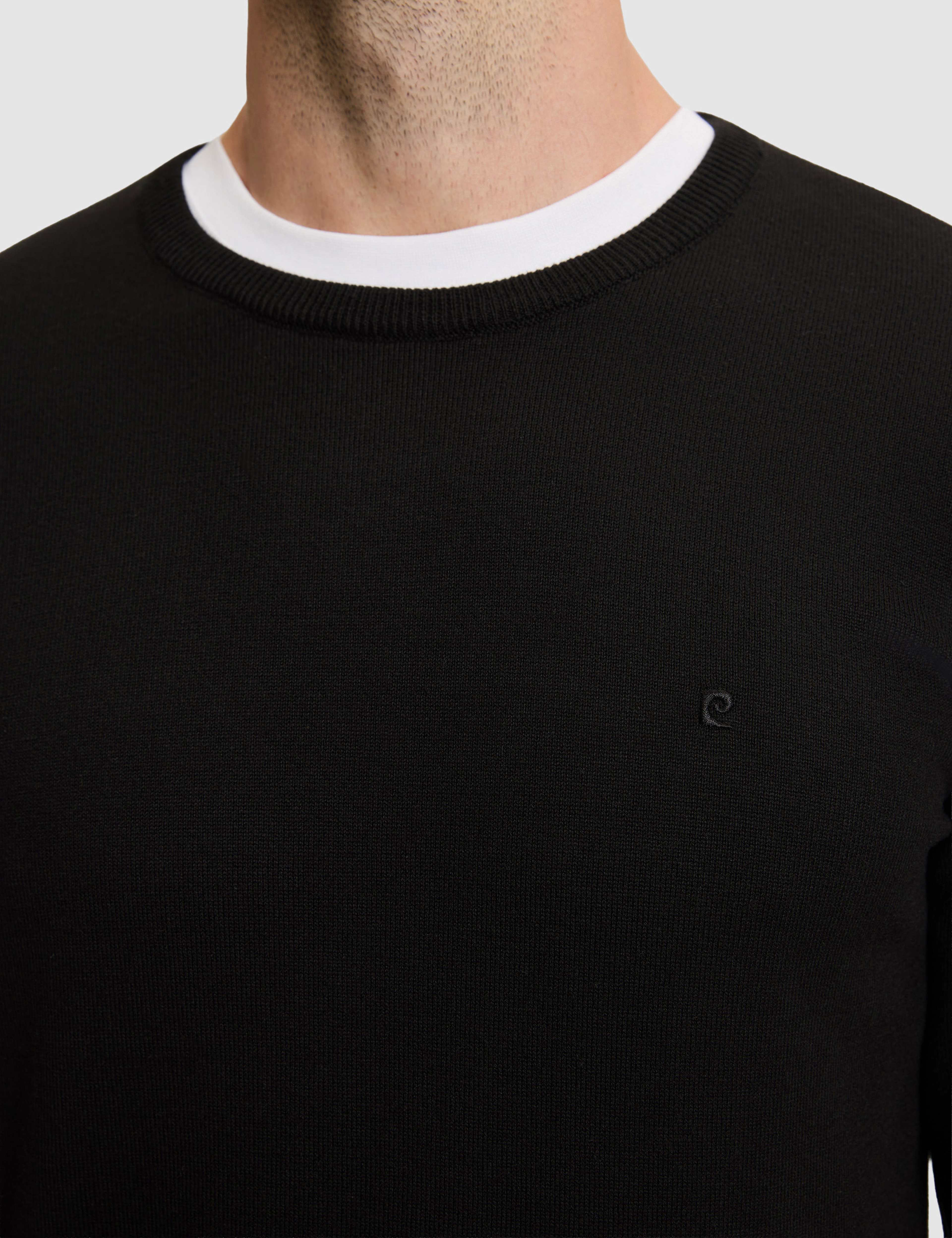 Siyah Slim Fit Basic Kazak - Image 6