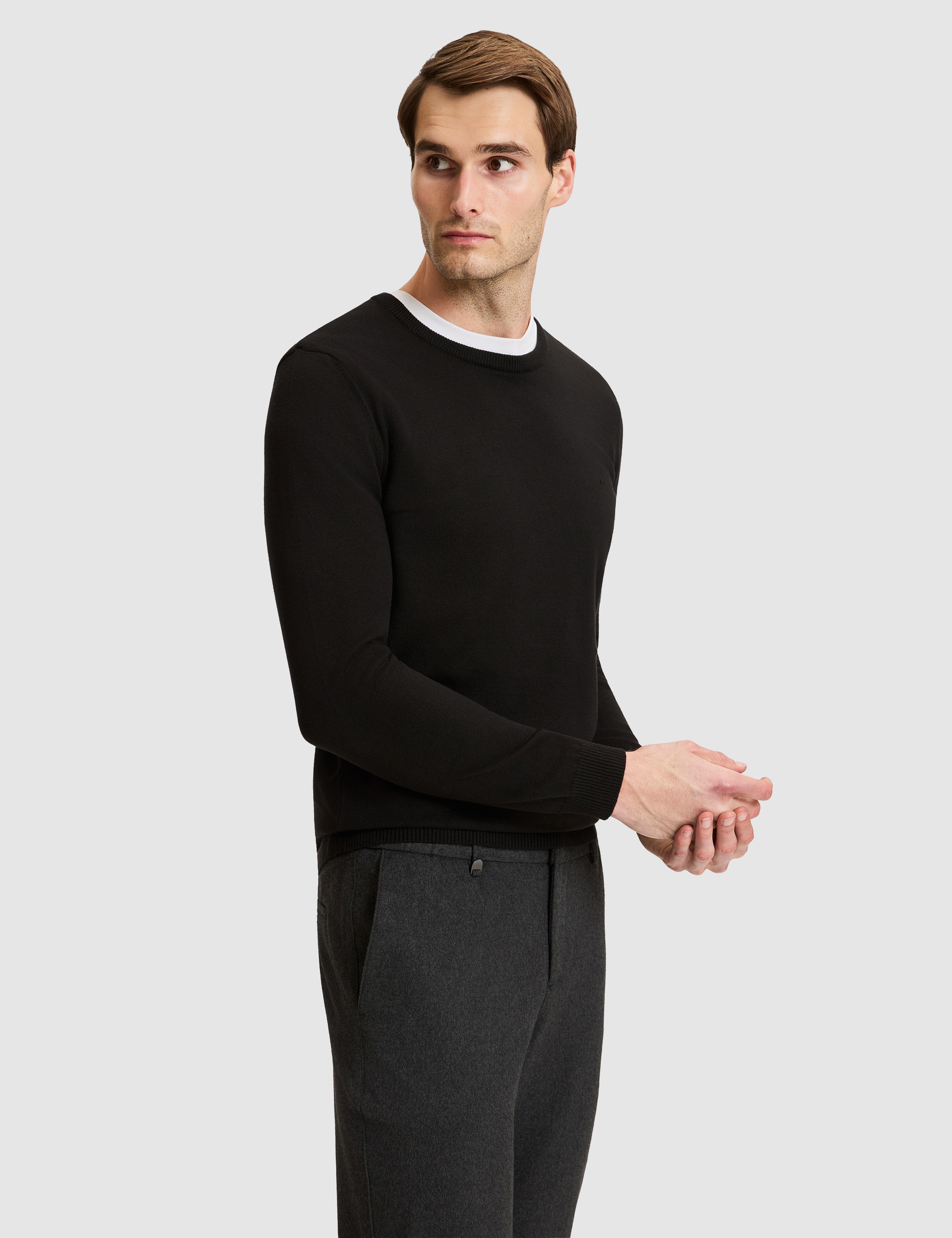 Siyah Slim Fit Basic Kazak