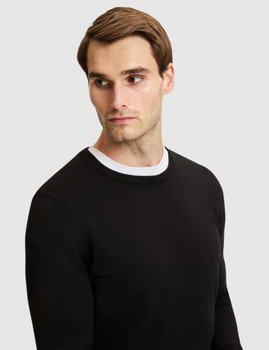 Siyah Slim Fit Basic Kazak