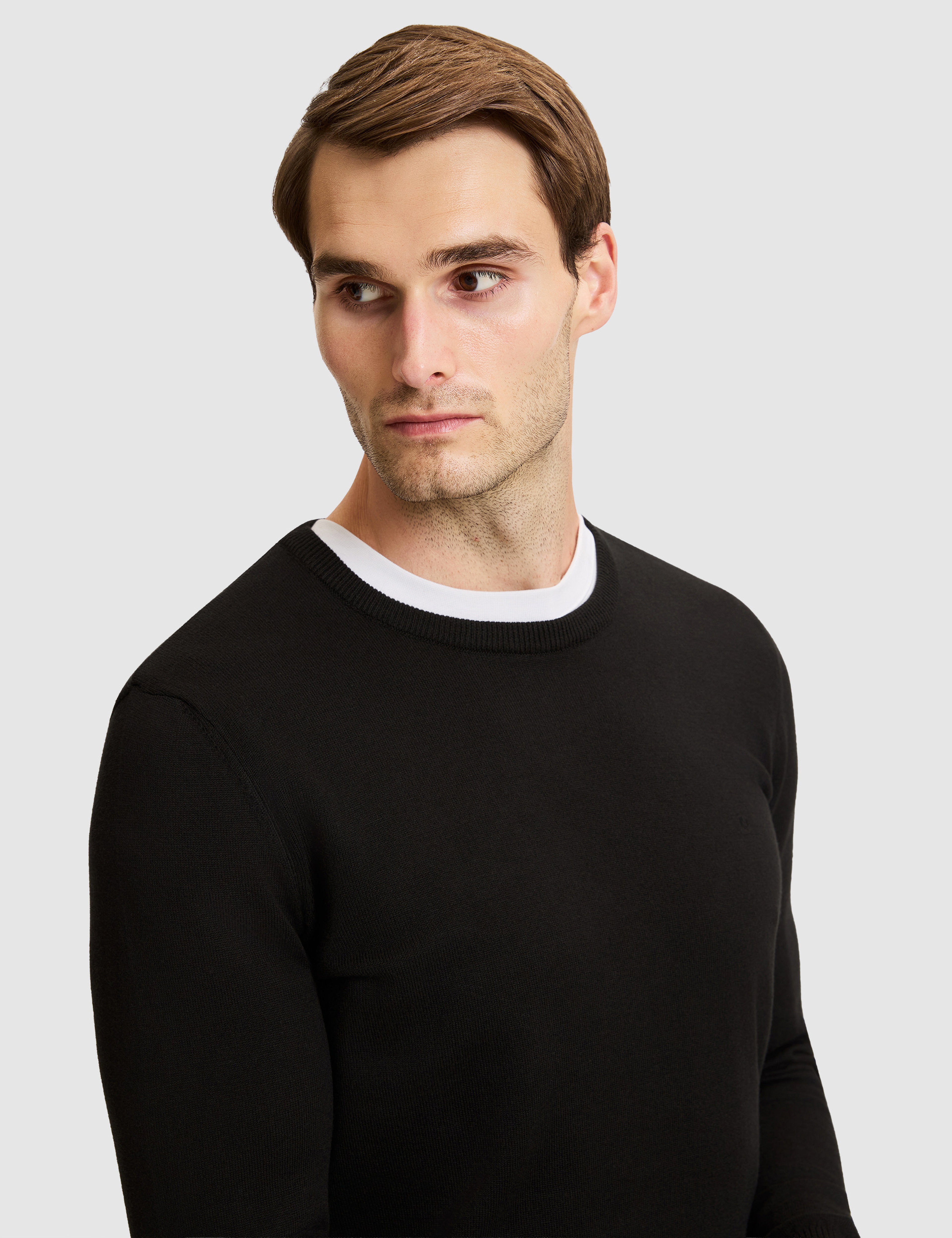 Siyah Slim Fit Basic Kazak