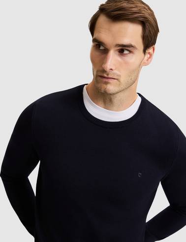 Lacivert Slim Fit Basic Kazak