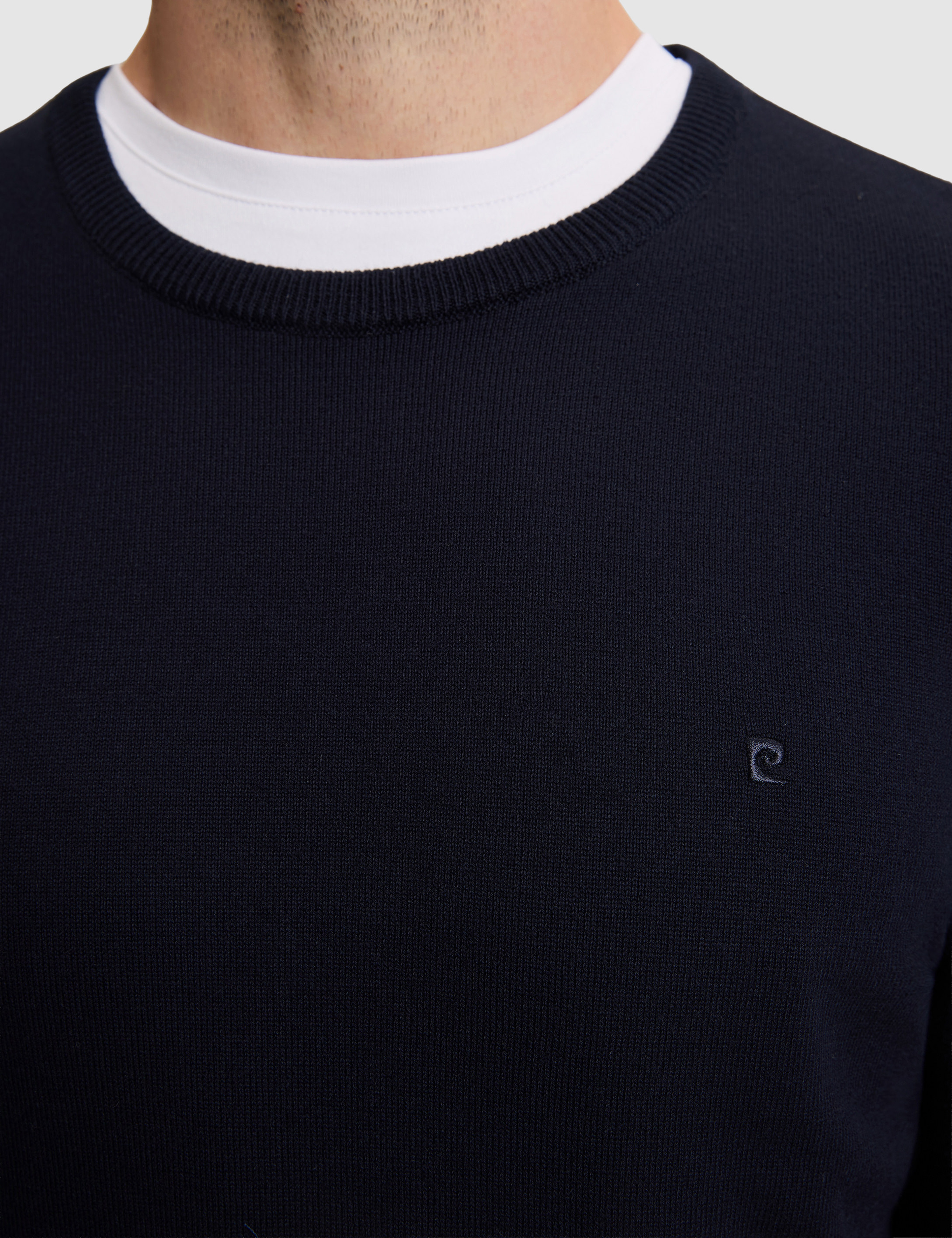Lacivert Slim Fit Basic Kazak - Image 7