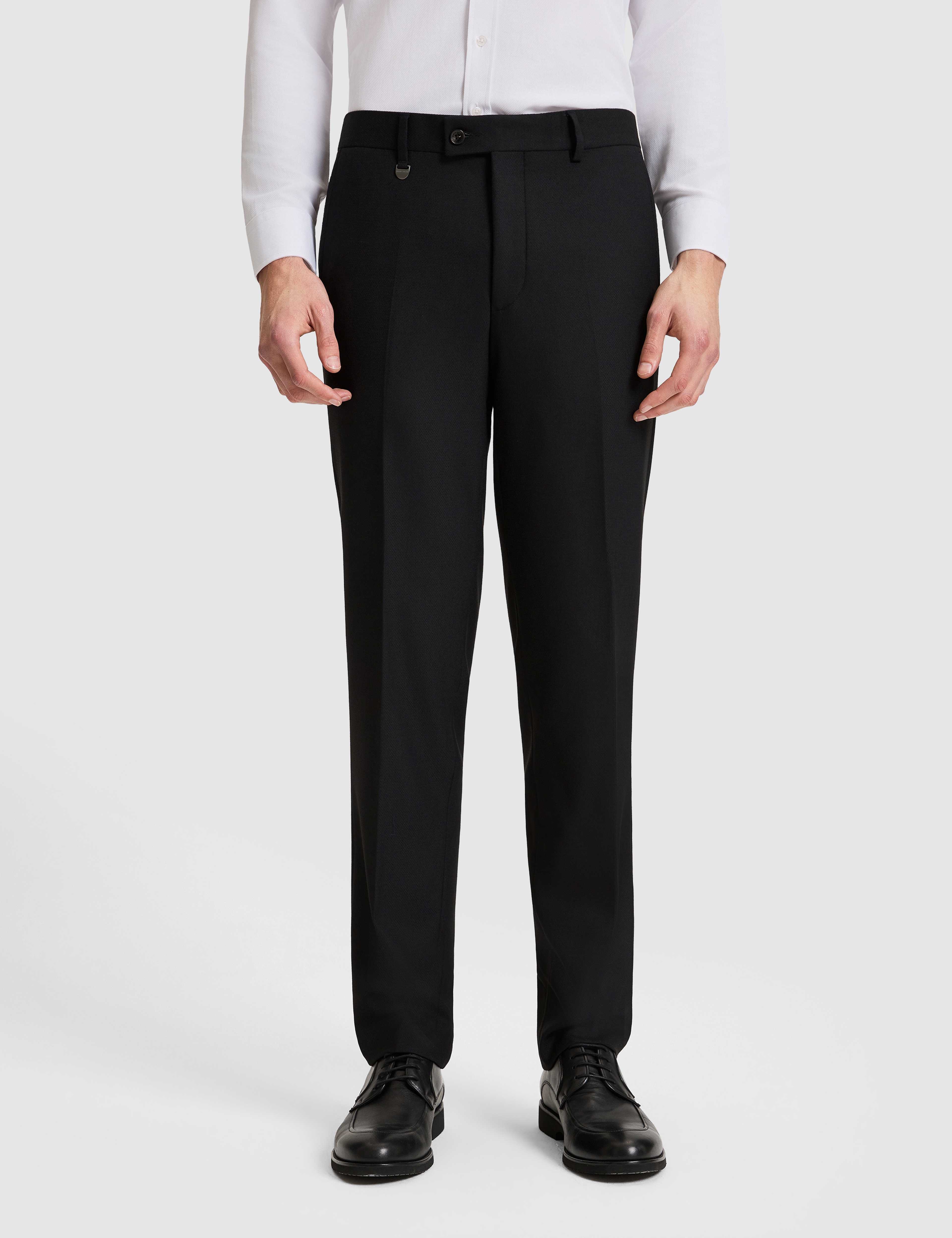 Siyah SLIM TAILORED Kumaş Pantolon - Image 4