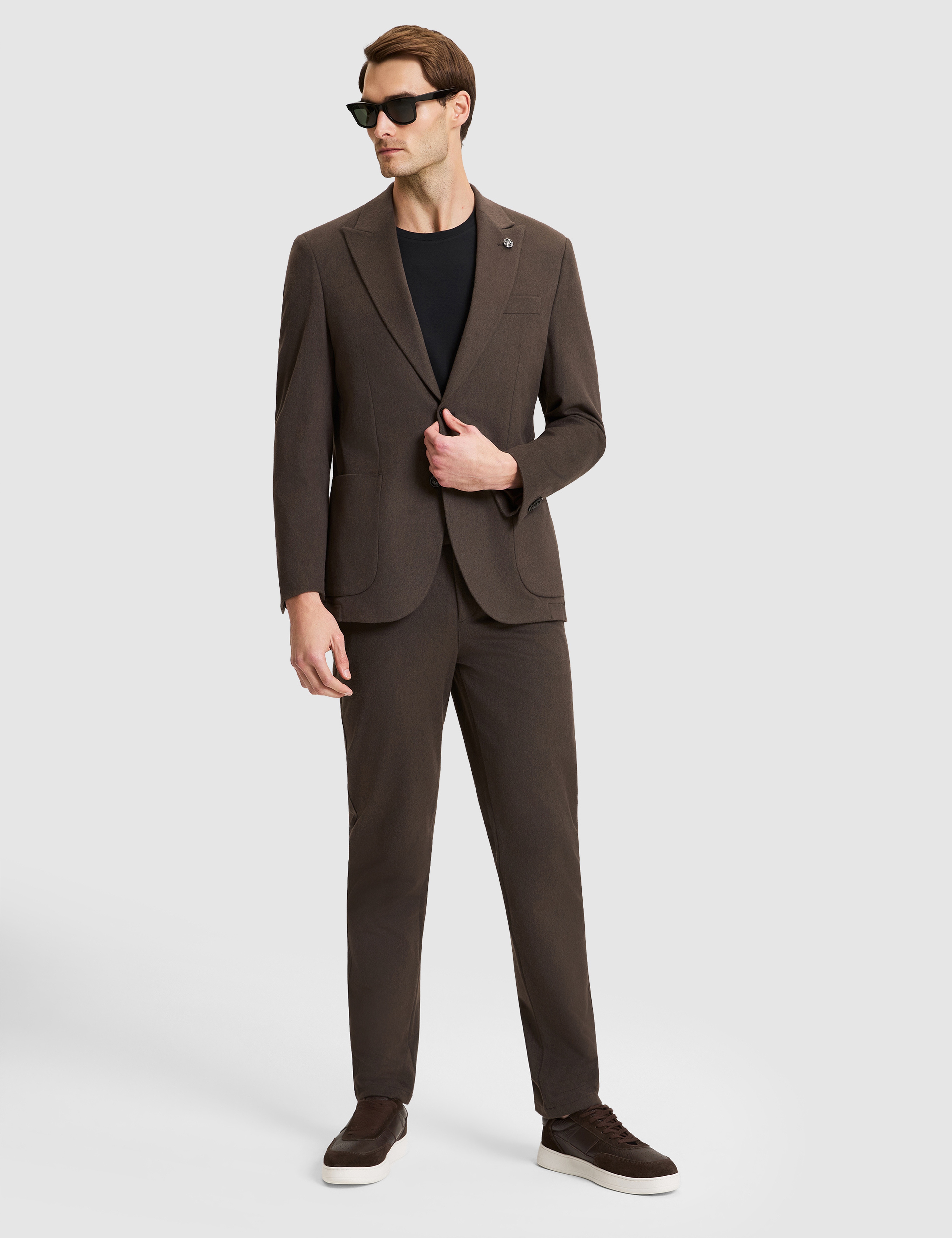 Kahverengi Slim Fit Ceket - Image 5