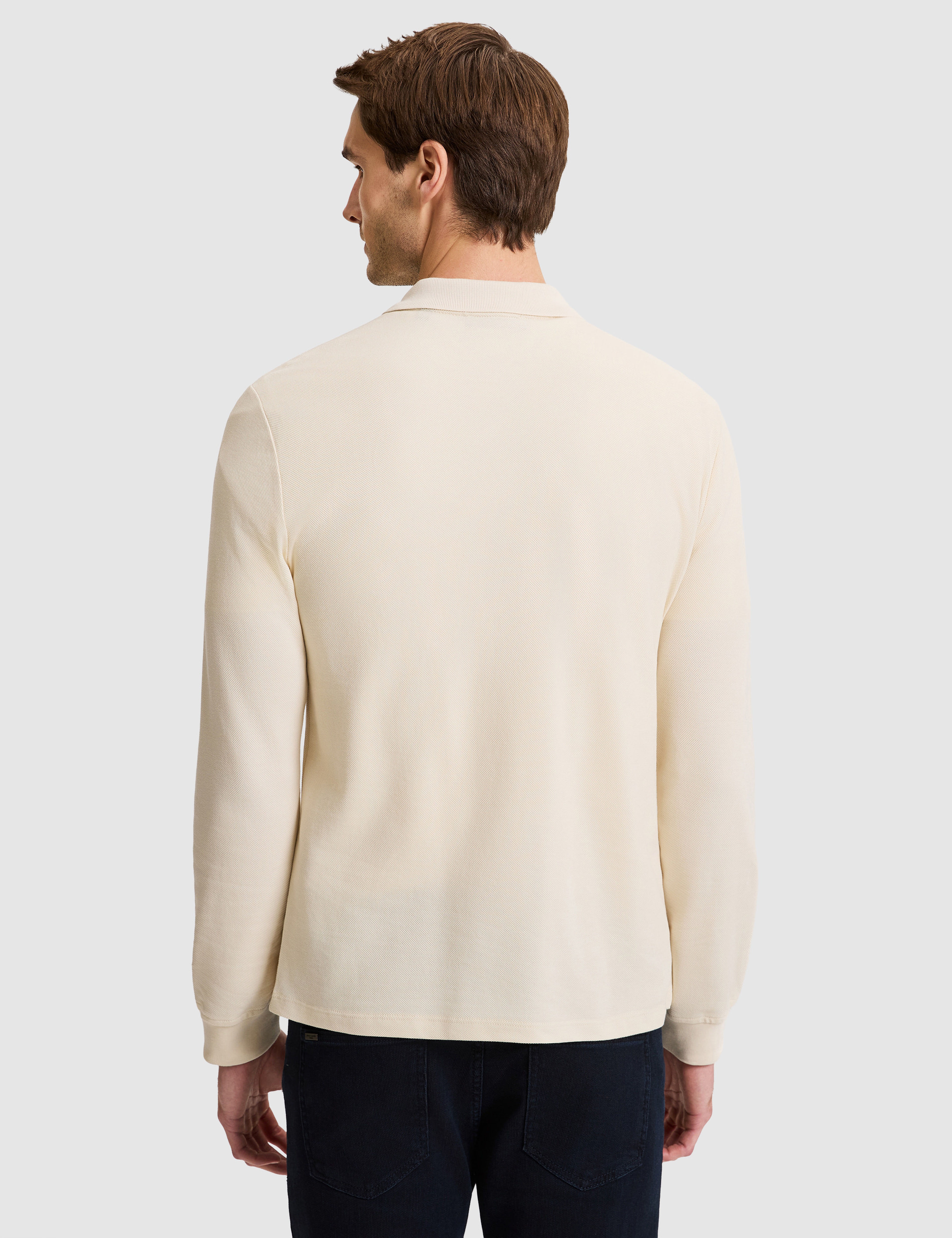Bej Slim Fit Basic Sweatshirt