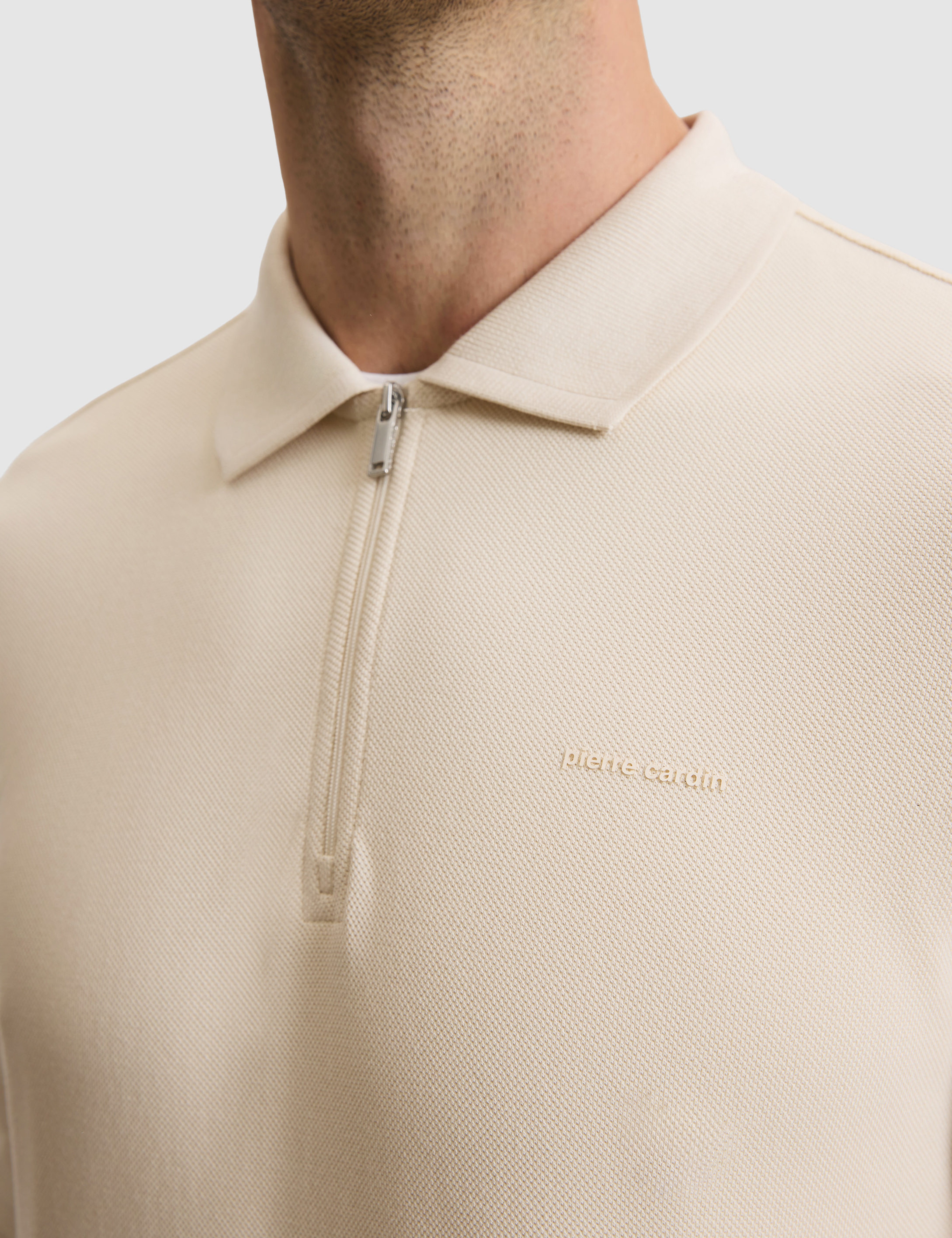 Bej Slim Fit Basic Sweatshirt - Image 6