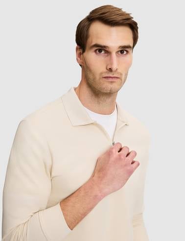 Bej Slim Fit Basic Sweatshirt