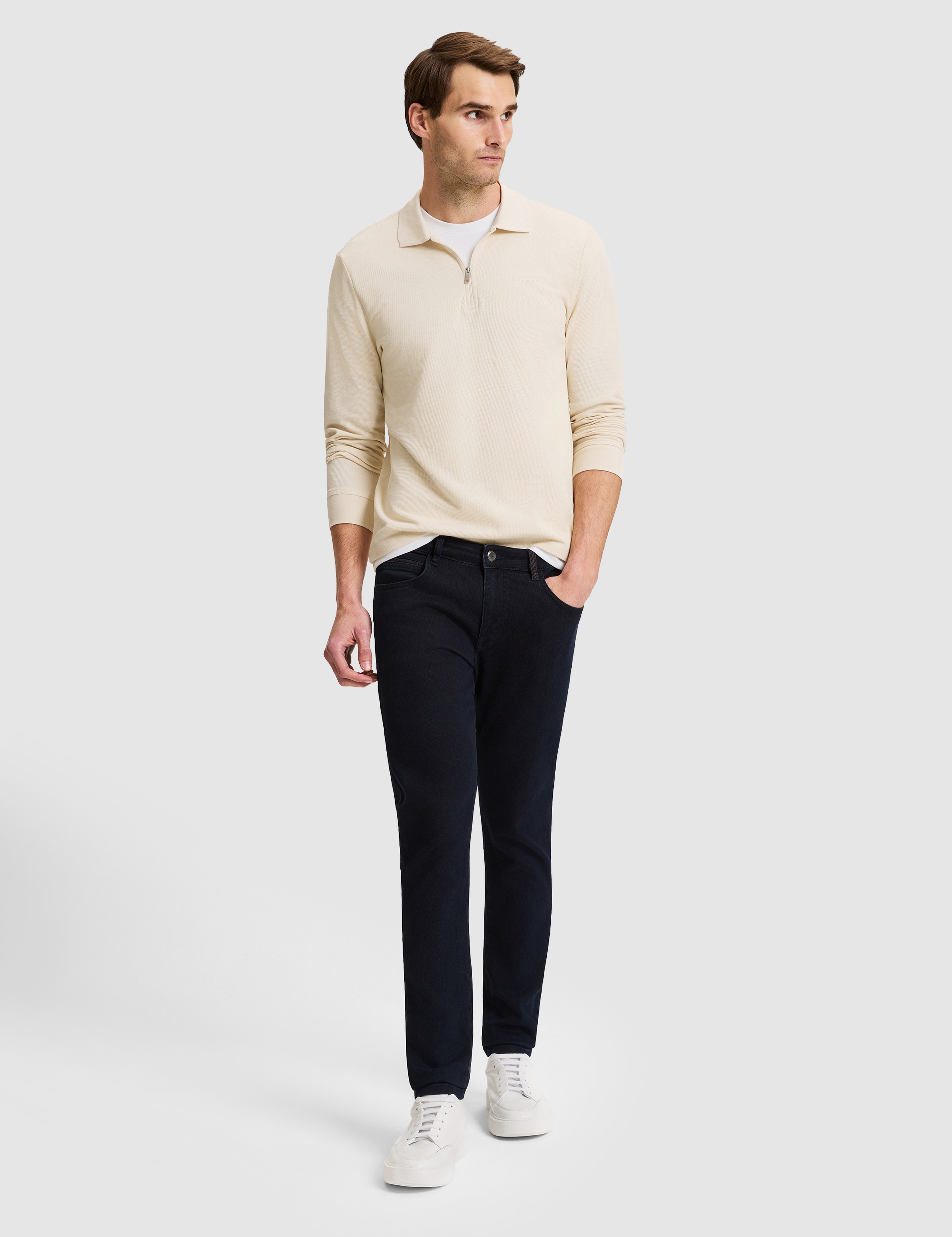 Bej Slim Fit Basic Sweatshirt - Image 4