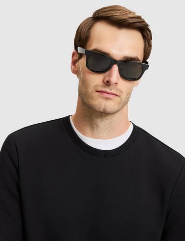 Siyah Regular Fit Basic Sweatshirt