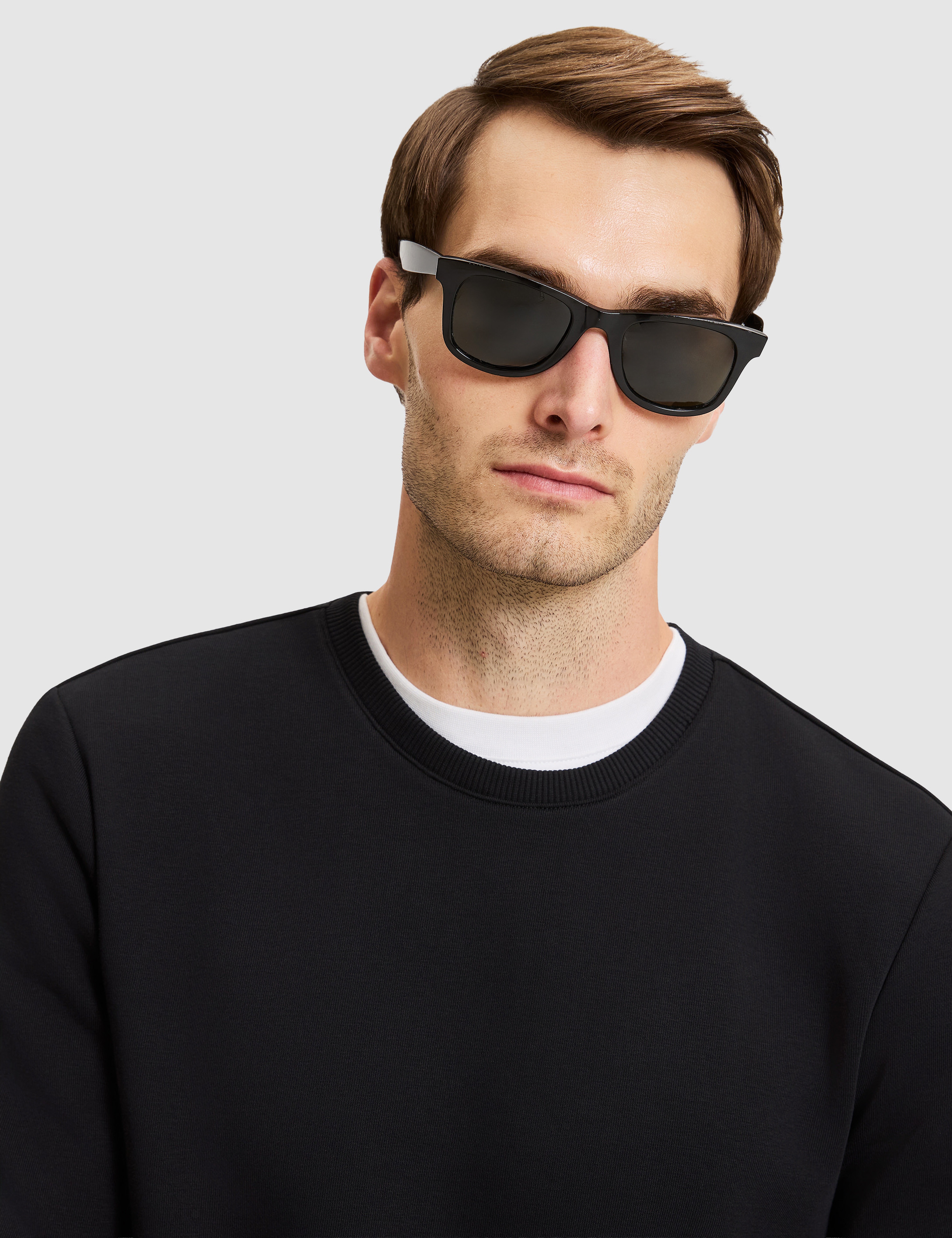 Siyah Regular Fit Basic Sweatshirt