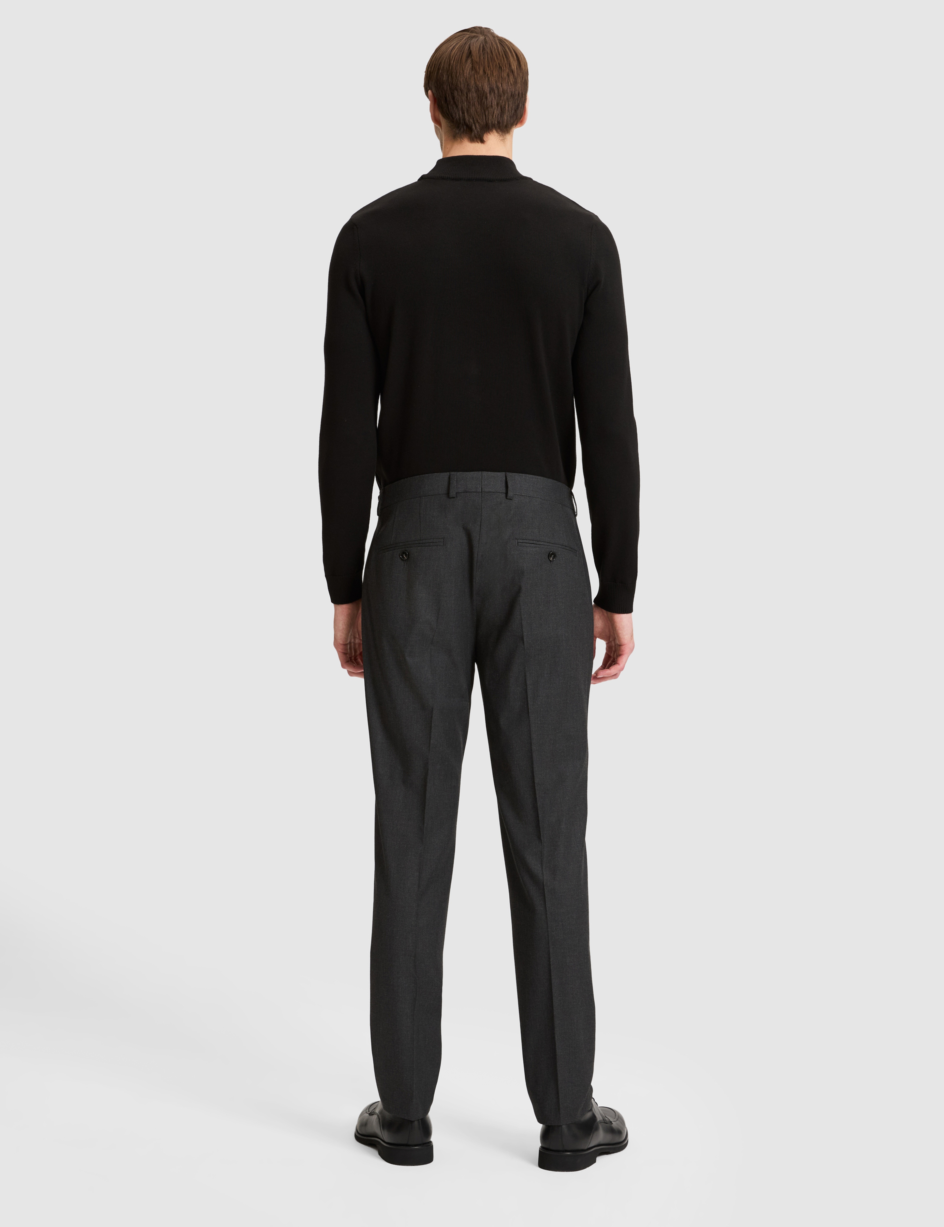 Antrasit SLIM TAILORED Kumaş Pantolon - Image 5