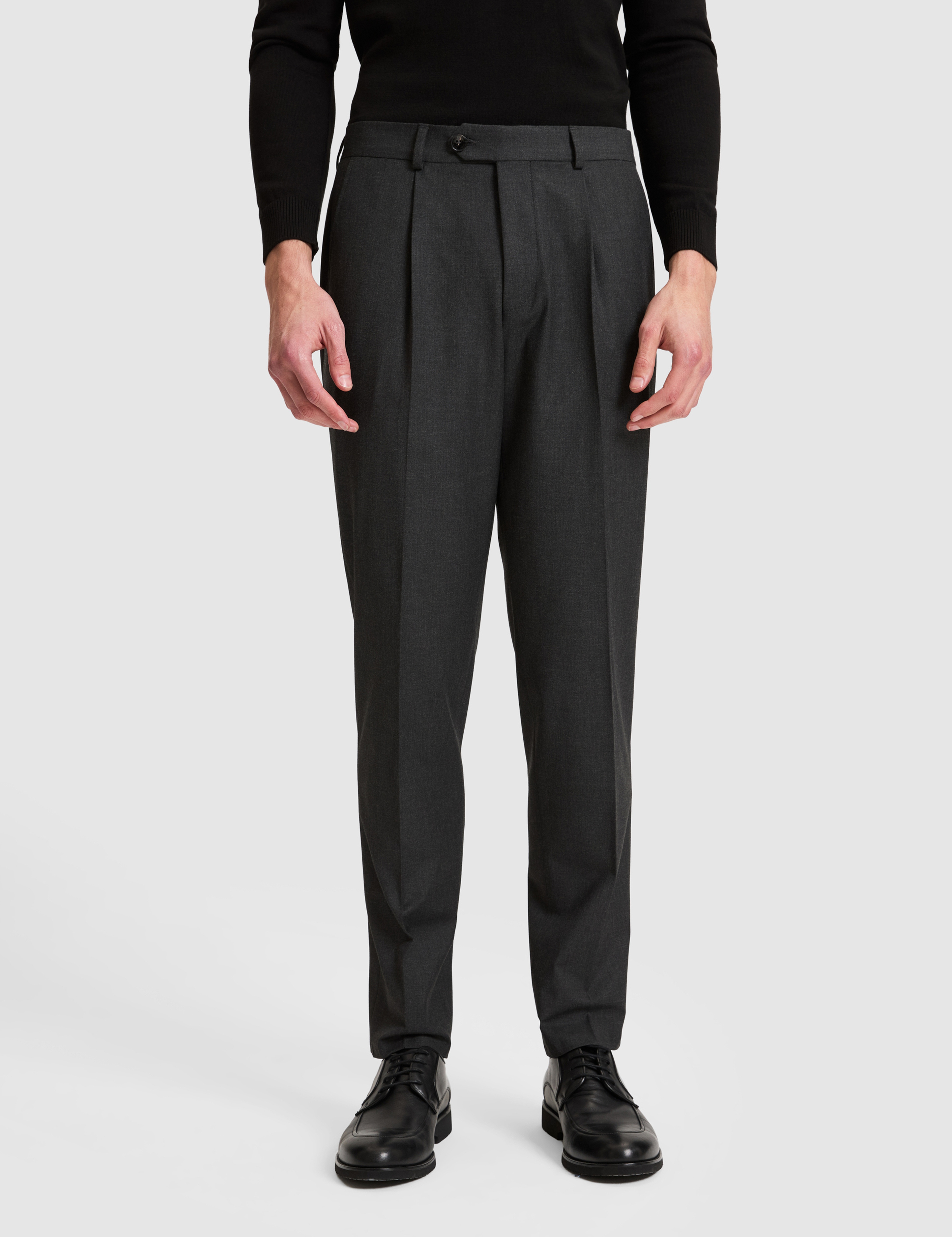 Antrasit SLIM TAILORED Kumaş Pantolon - Image 4