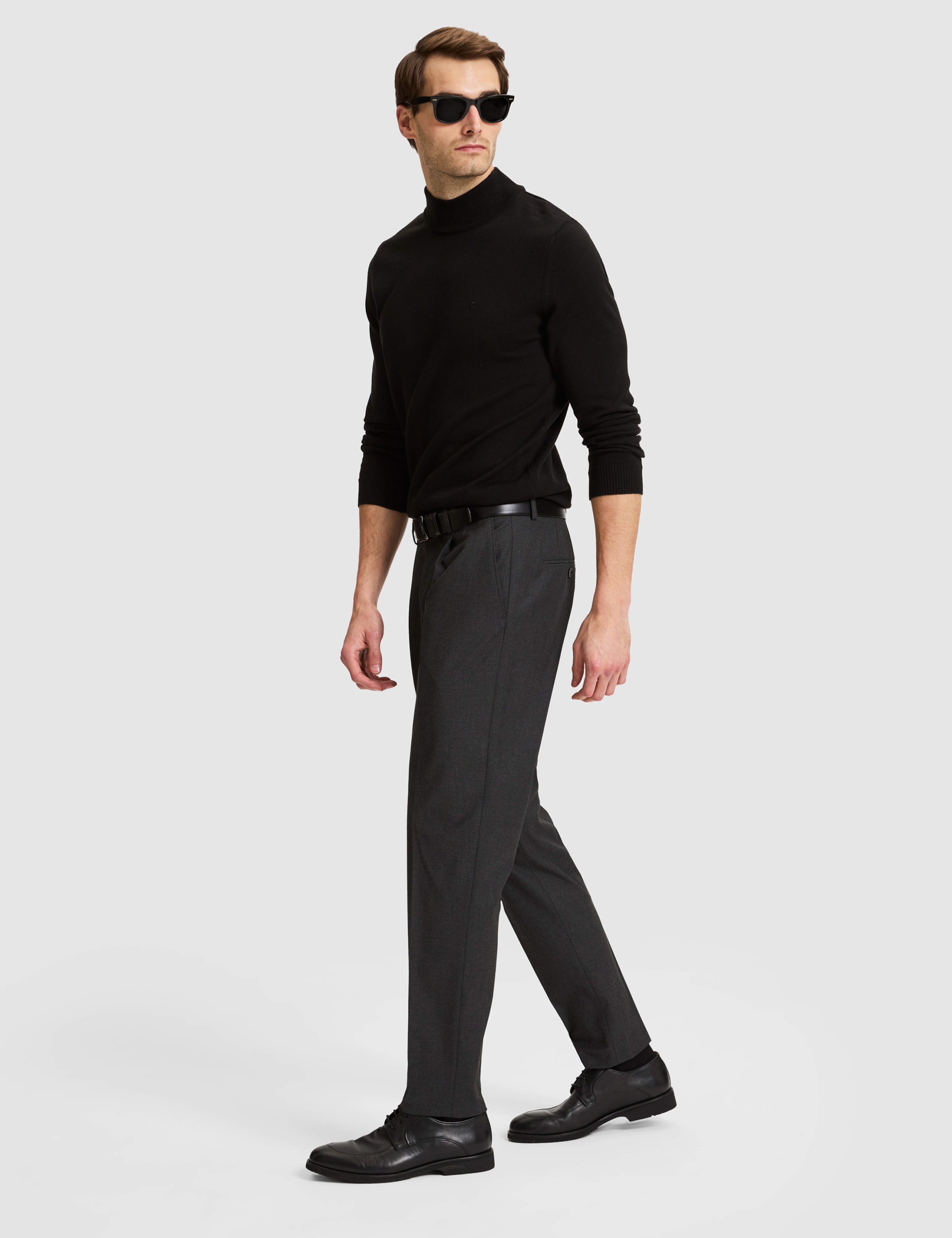 Antrasit SLIM TAILORED Kumaş Pantolon - Image 3