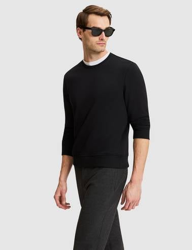 Siyah Regular Fit Basic Sweatshirt