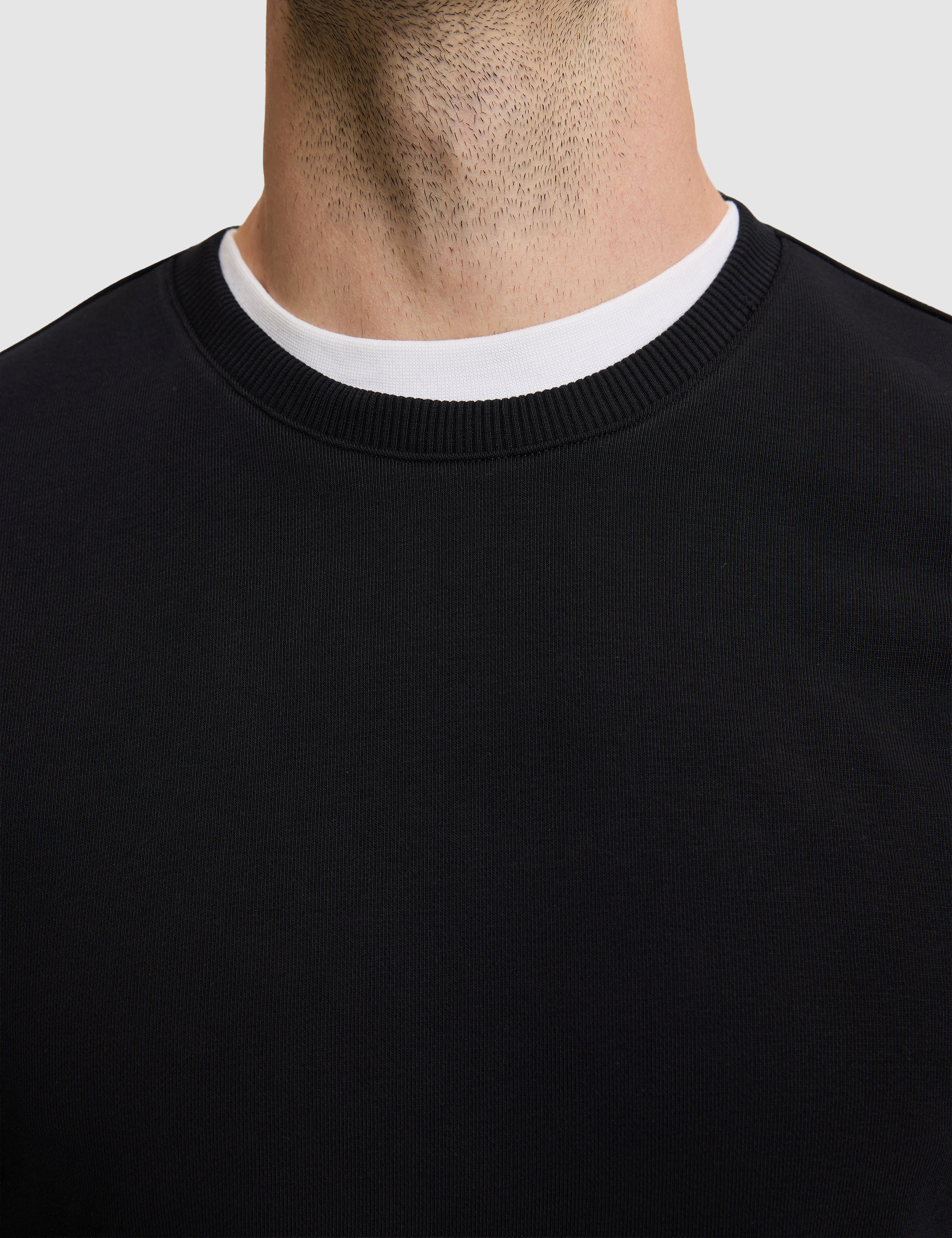 Siyah Regular Fit Basic Sweatshirt - Image 7