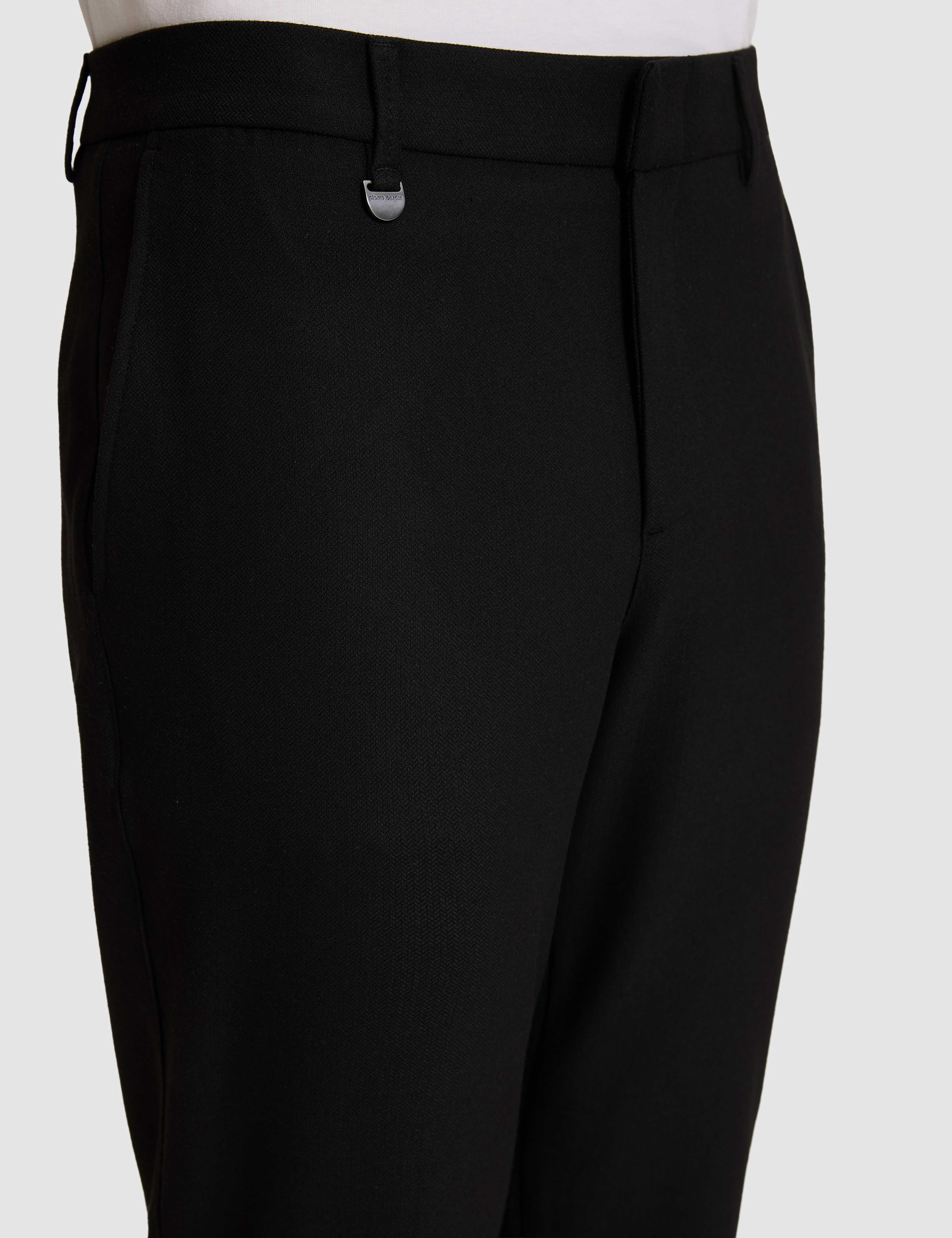 Siyah SLIM TAILORED Kumaş Pantolon - Image 6