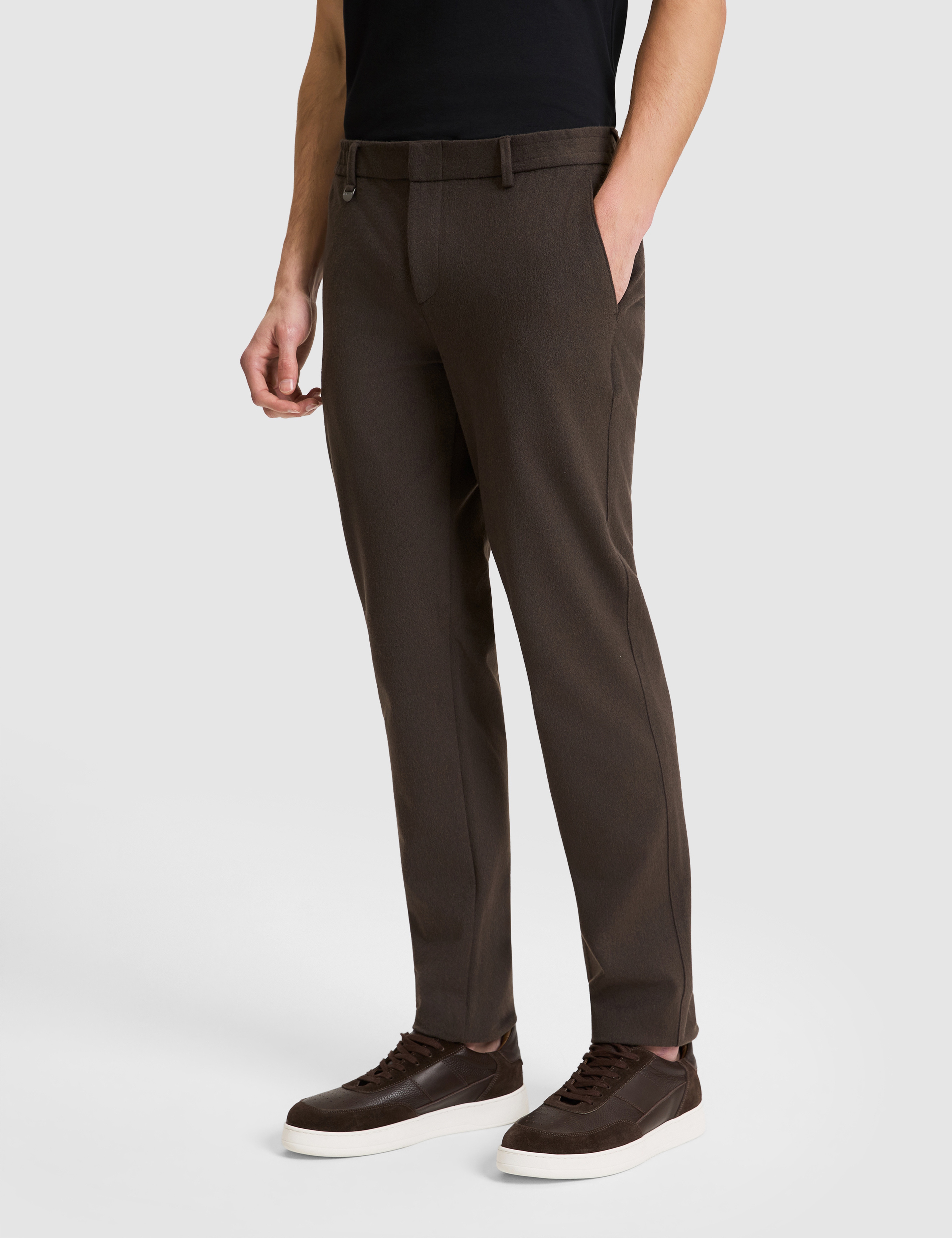 Kahverengi Slim Fit Kumaş Pantolon - Image 4