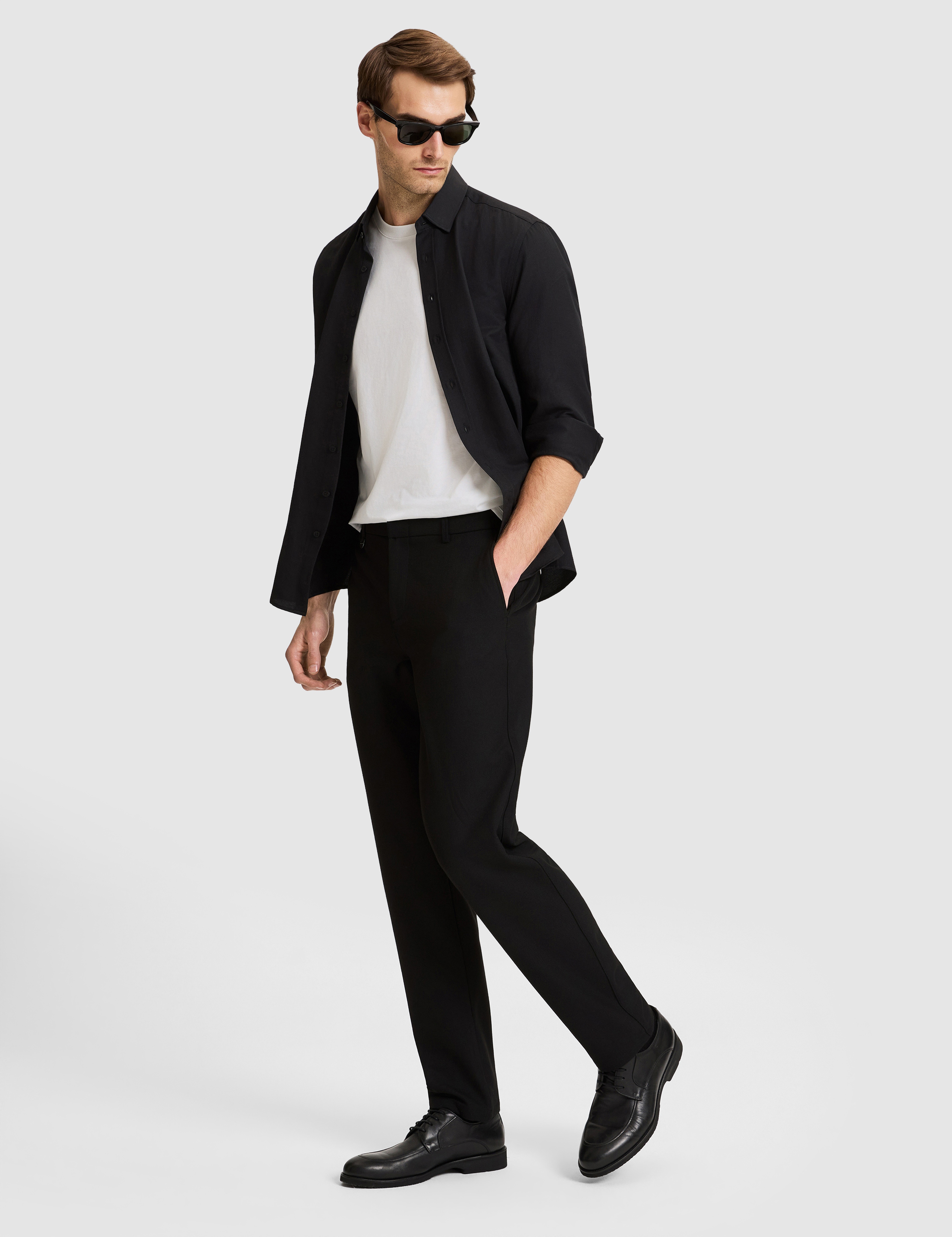 Siyah SLIM TAILORED Kumaş Pantolon - Image 3