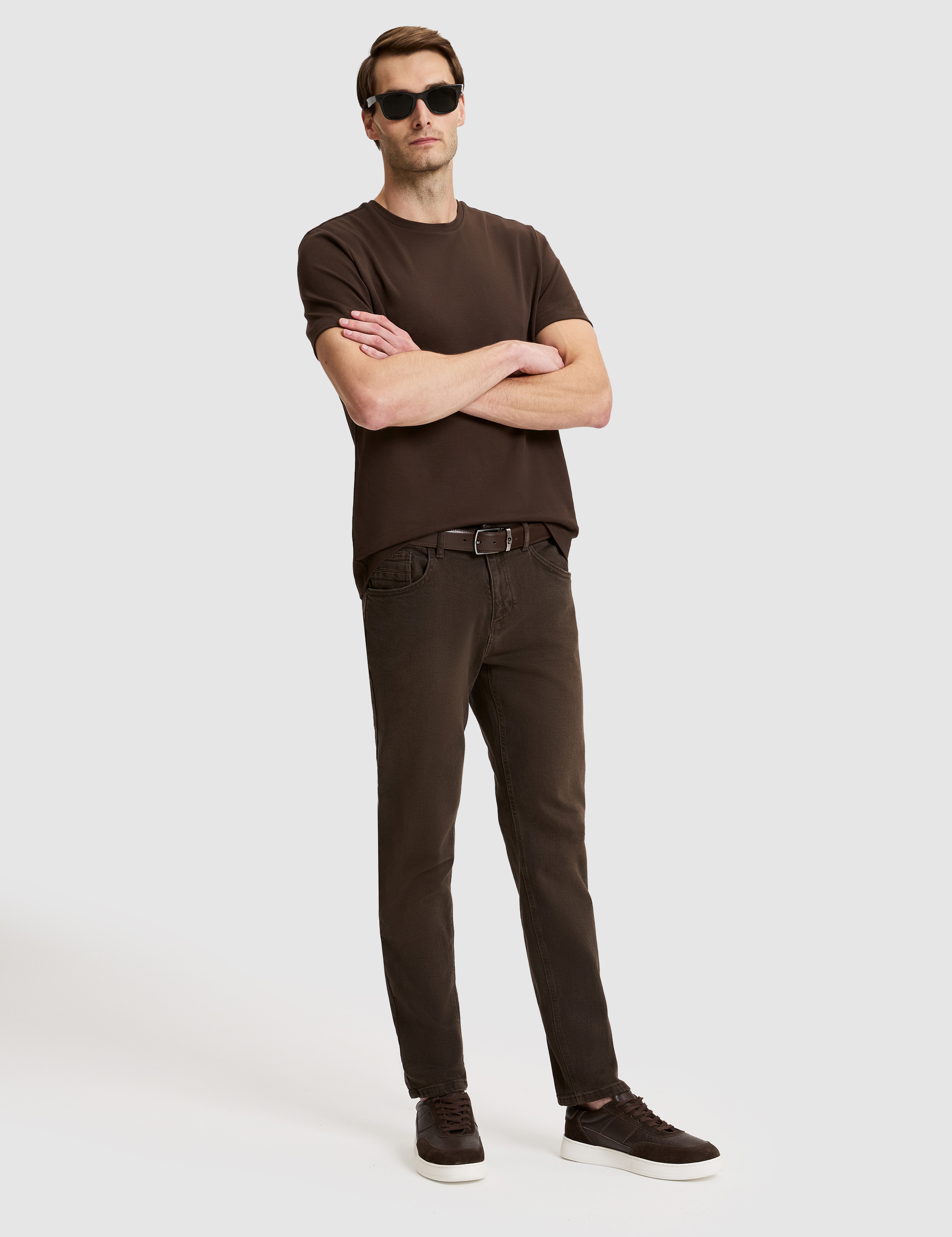 Koyu Kahverengi New Slim Fit Jean Pantolon
